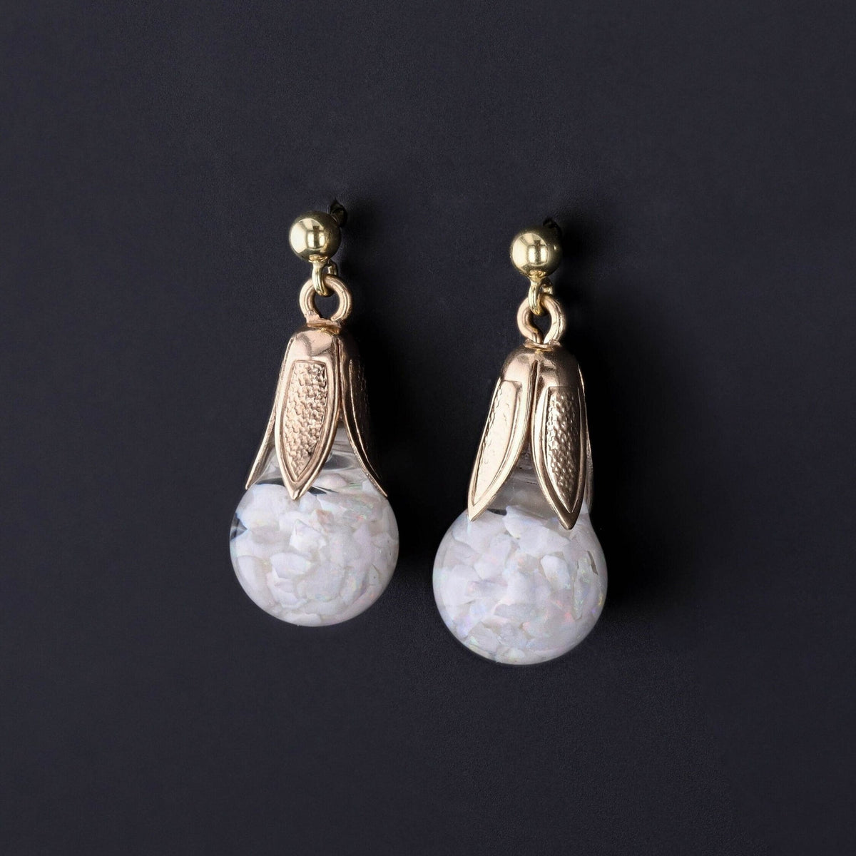 Vintage Floating Opal Earrings - Trademark Antiques