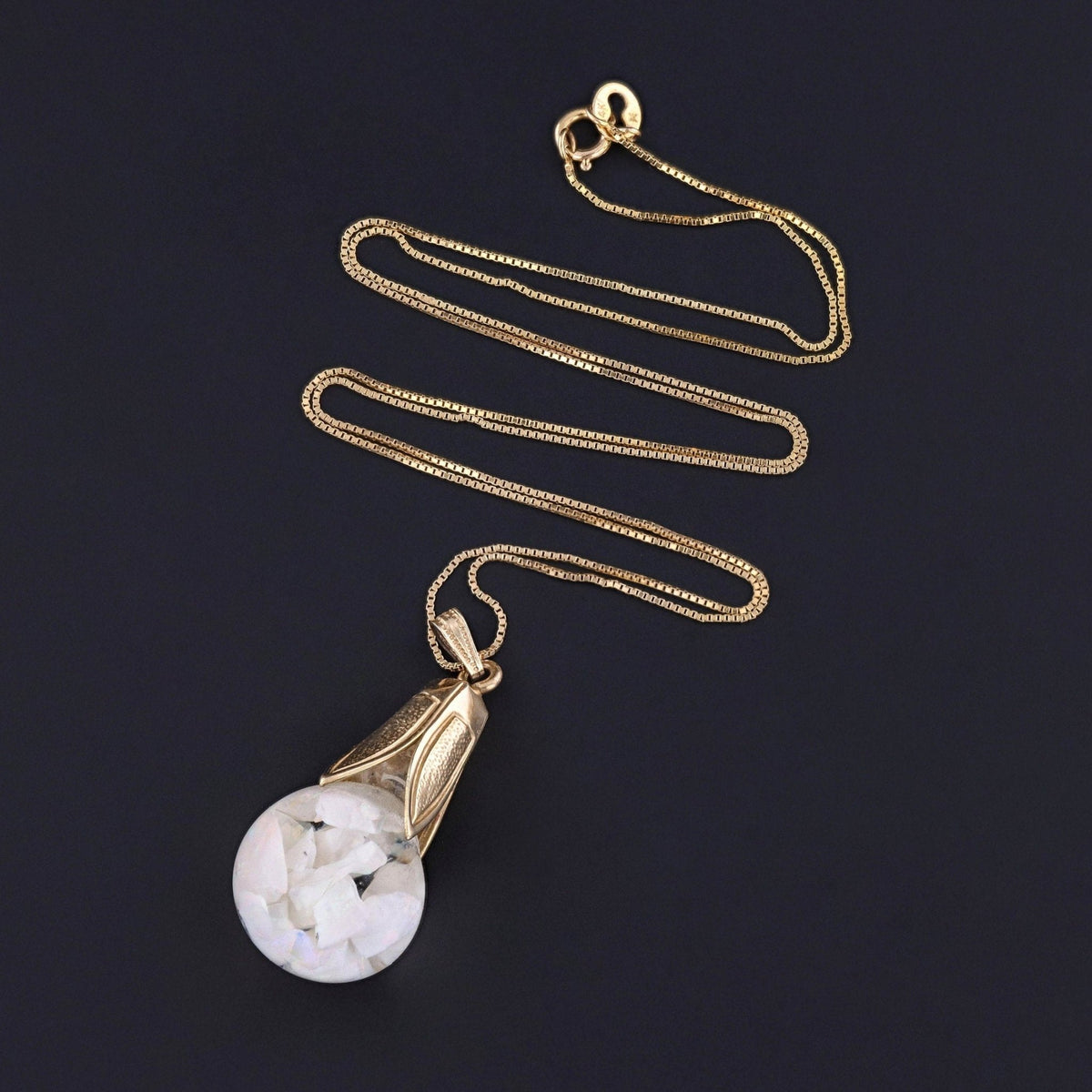 Vintage Floating Opal Pendant of 10k Gold - Trademark Antiques