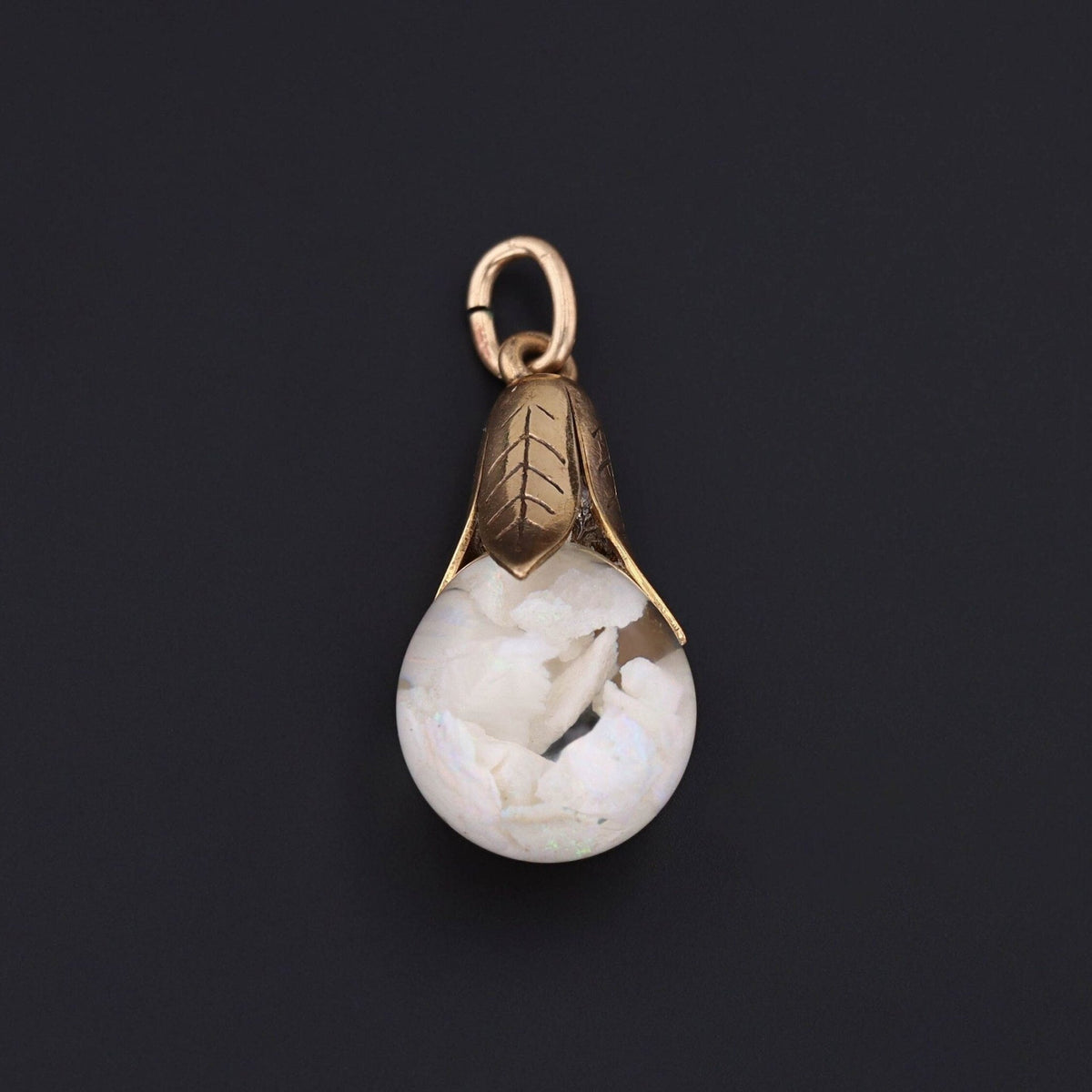 Vintage Floating Opal Pendant of 10k Gold - Trademark Antiques