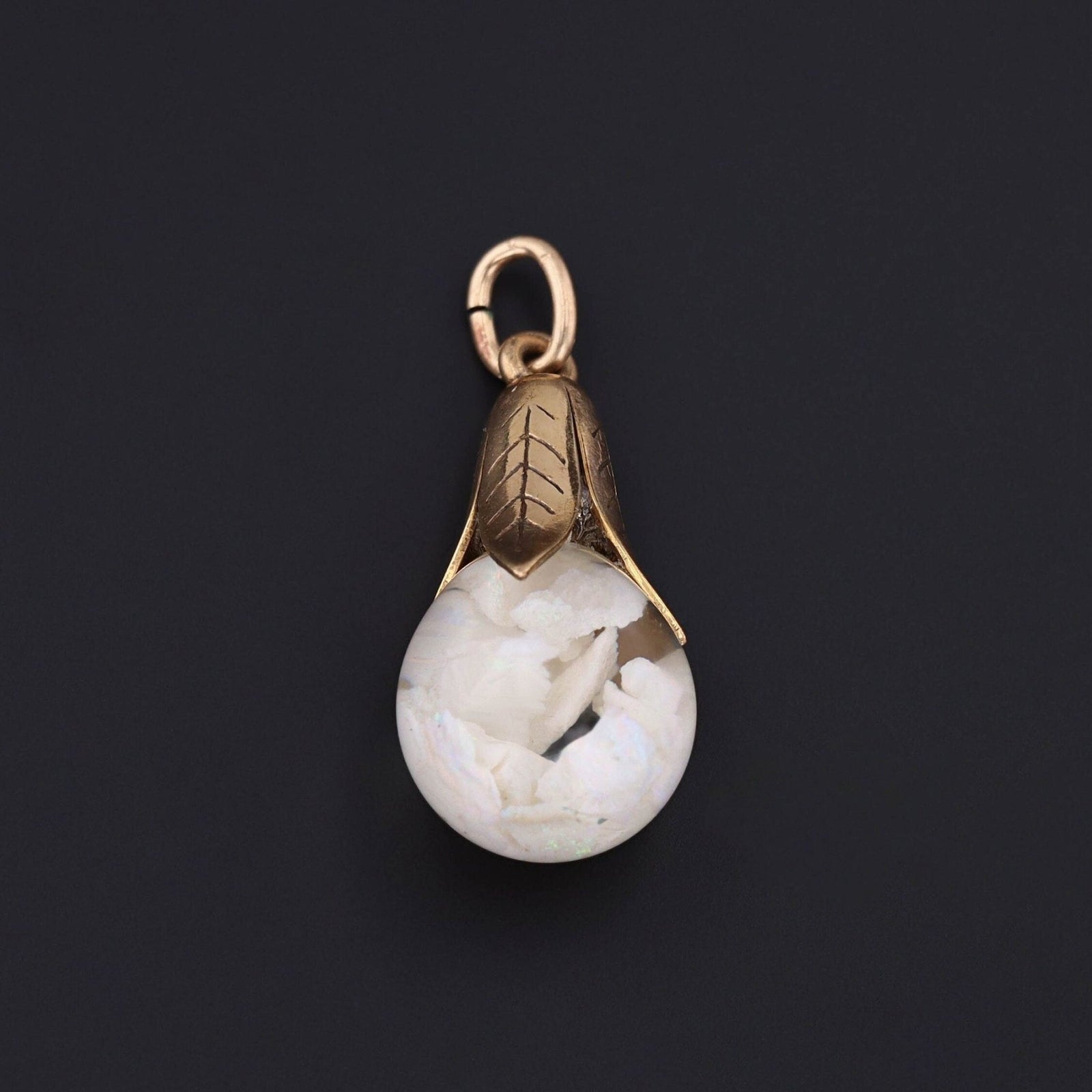 Vintage Floating Opal Pendant of 10k Gold - Trademark Antiques