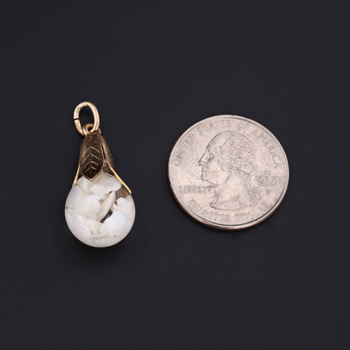 Vintage Floating Opal Pendant of 10k Gold - Trademark Antiques