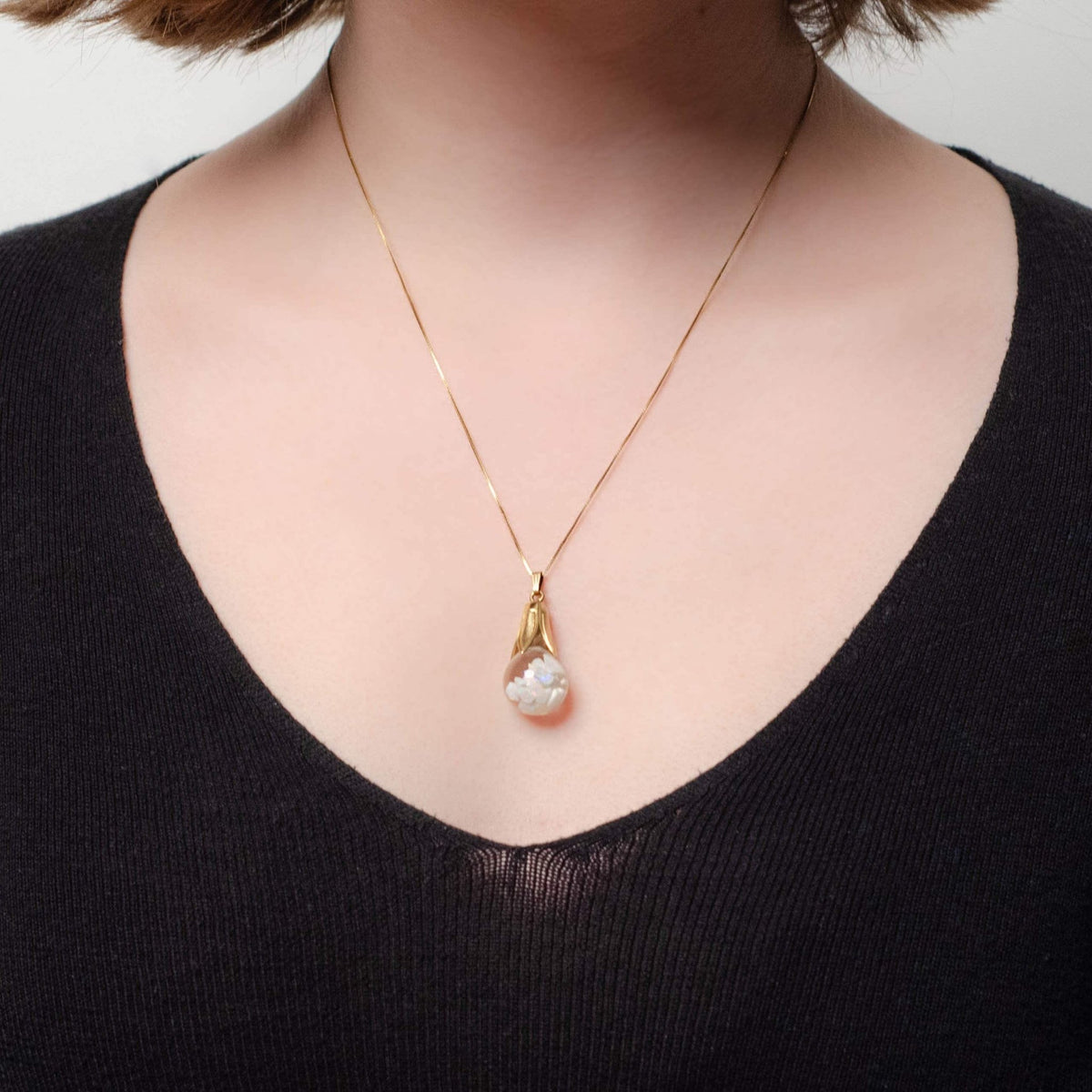 Vintage Floating Opal Pendant of 10k Gold - Trademark Antiques