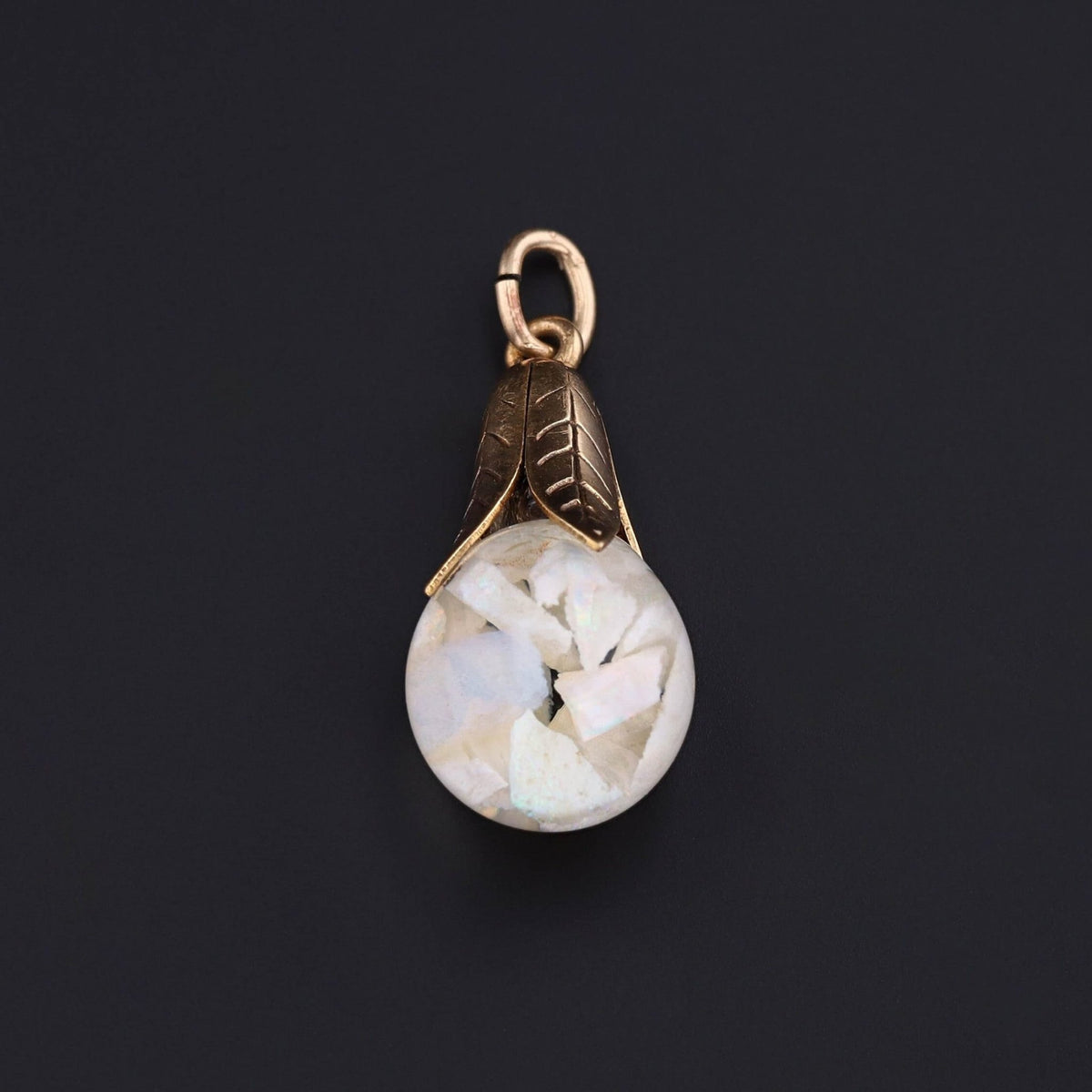 Vintage Floating Opal Pendant of 10k Gold - Trademark Antiques