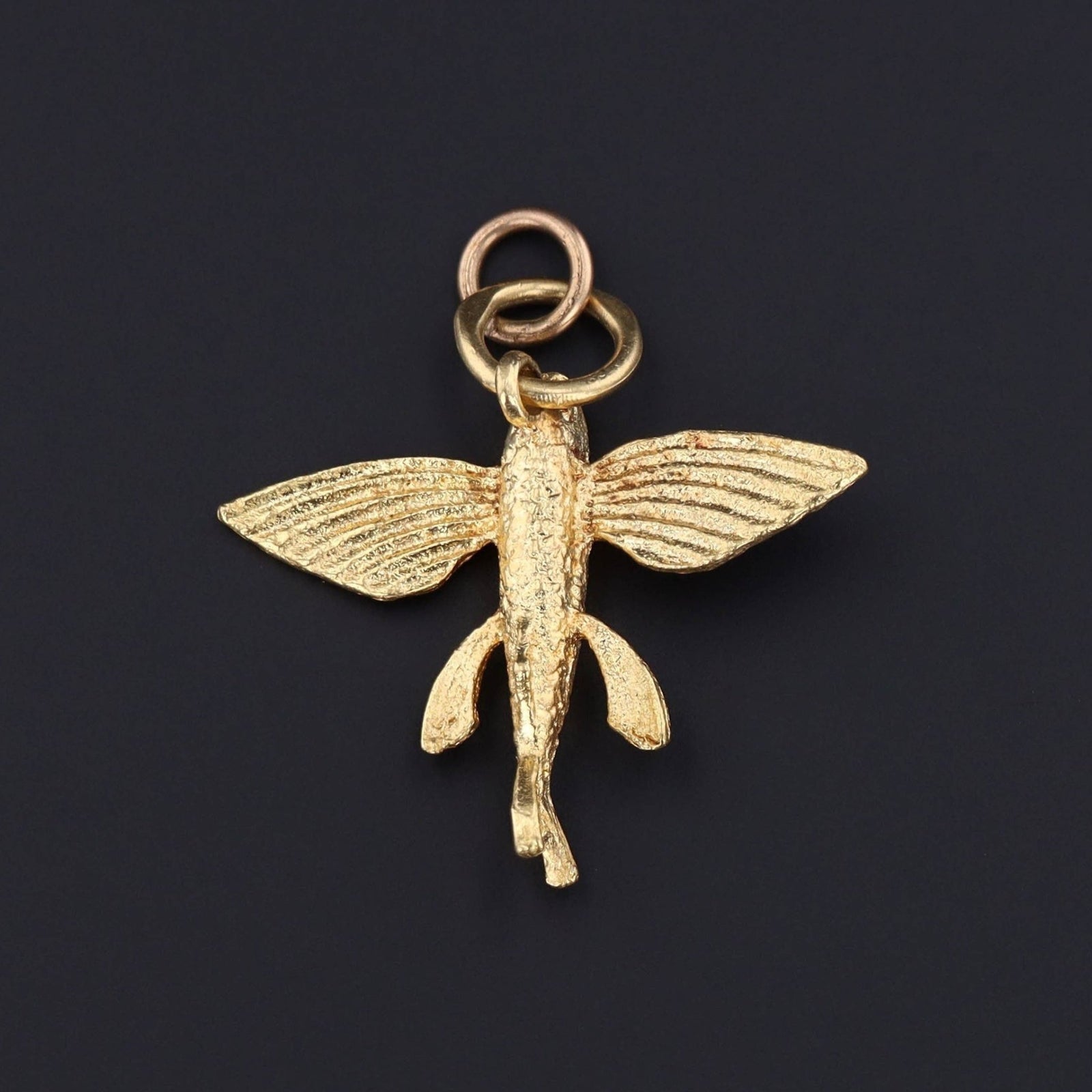 Vintage Flying Fish Pendant of 14k Gold - Trademark Antiques
