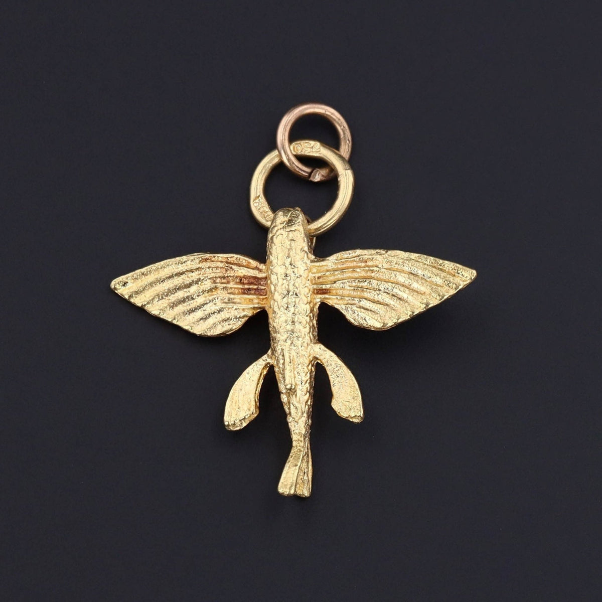 Vintage Flying Fish Pendant of 14k Gold - Trademark Antiques