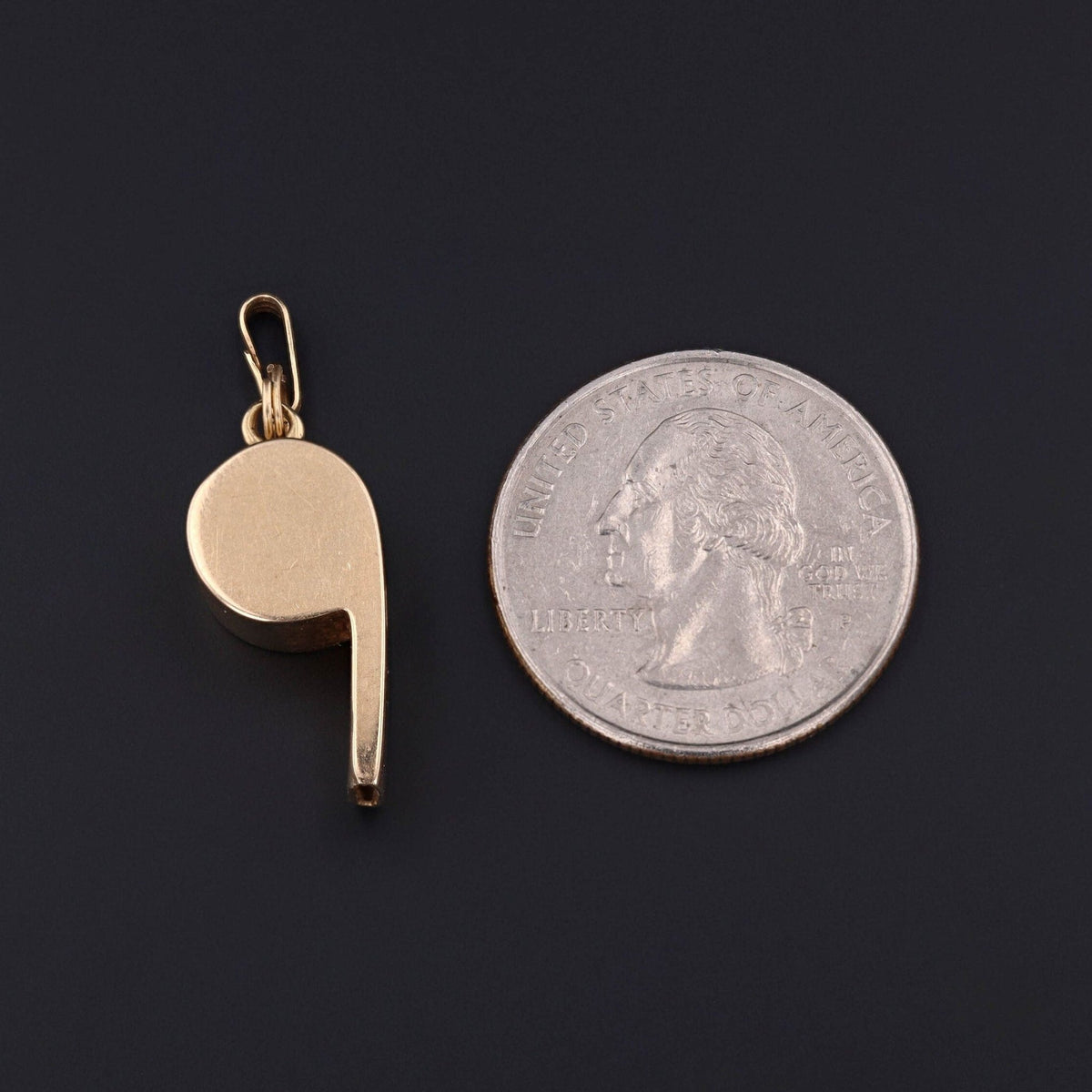 Vintage Functioning Whistle Pendant of 14k Gold - Trademark Antiques