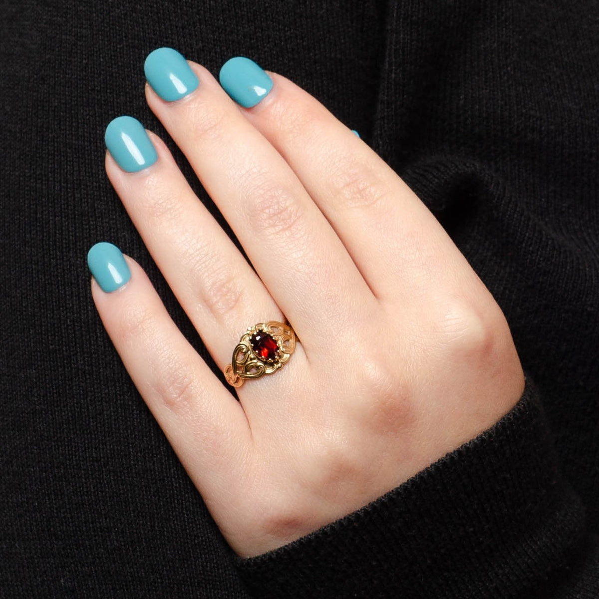 Vintage Garnet and 10k Gold Ring - Trademark Antiques