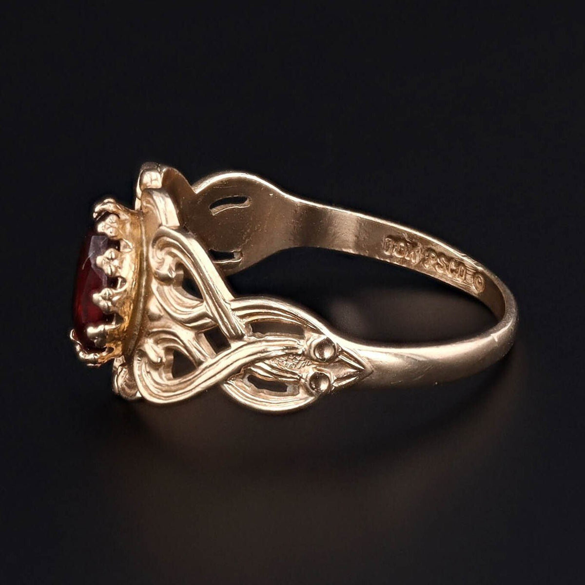 Vintage Garnet and 10k Gold Ring - Trademark Antiques