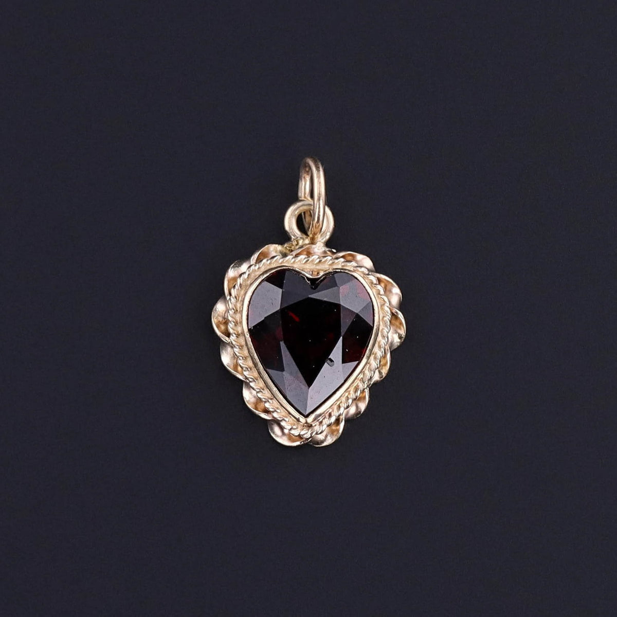 Vintage Garnet Heart of 14k Gold - Trademark Antiques