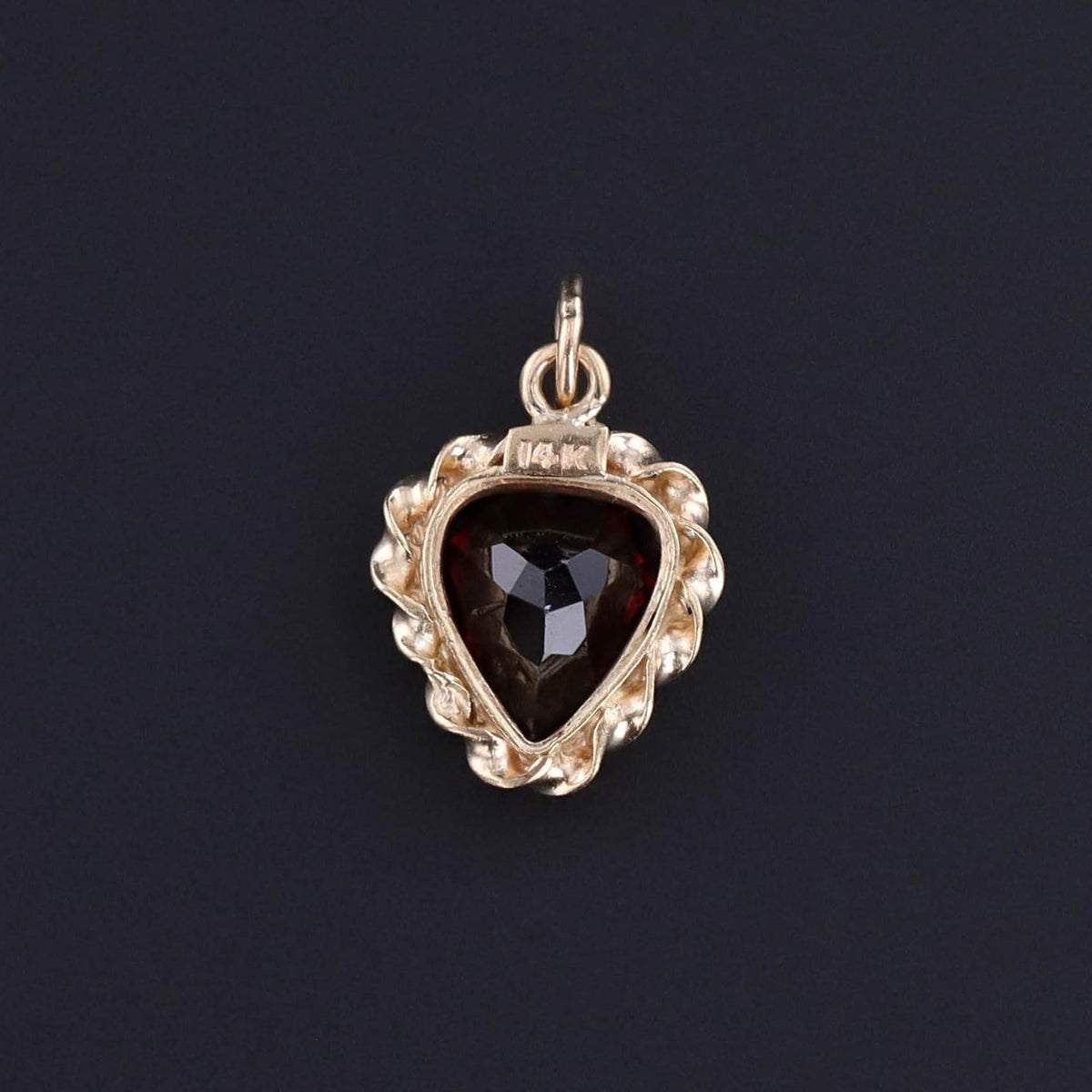 Vintage Garnet Heart of 14k Gold - Trademark Antiques