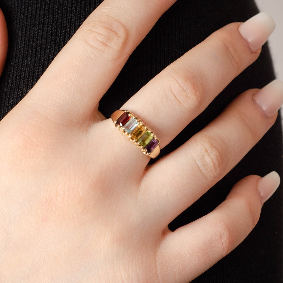 Vintage Gemstone Ring | Rainbow Ring - Trademark Antiques