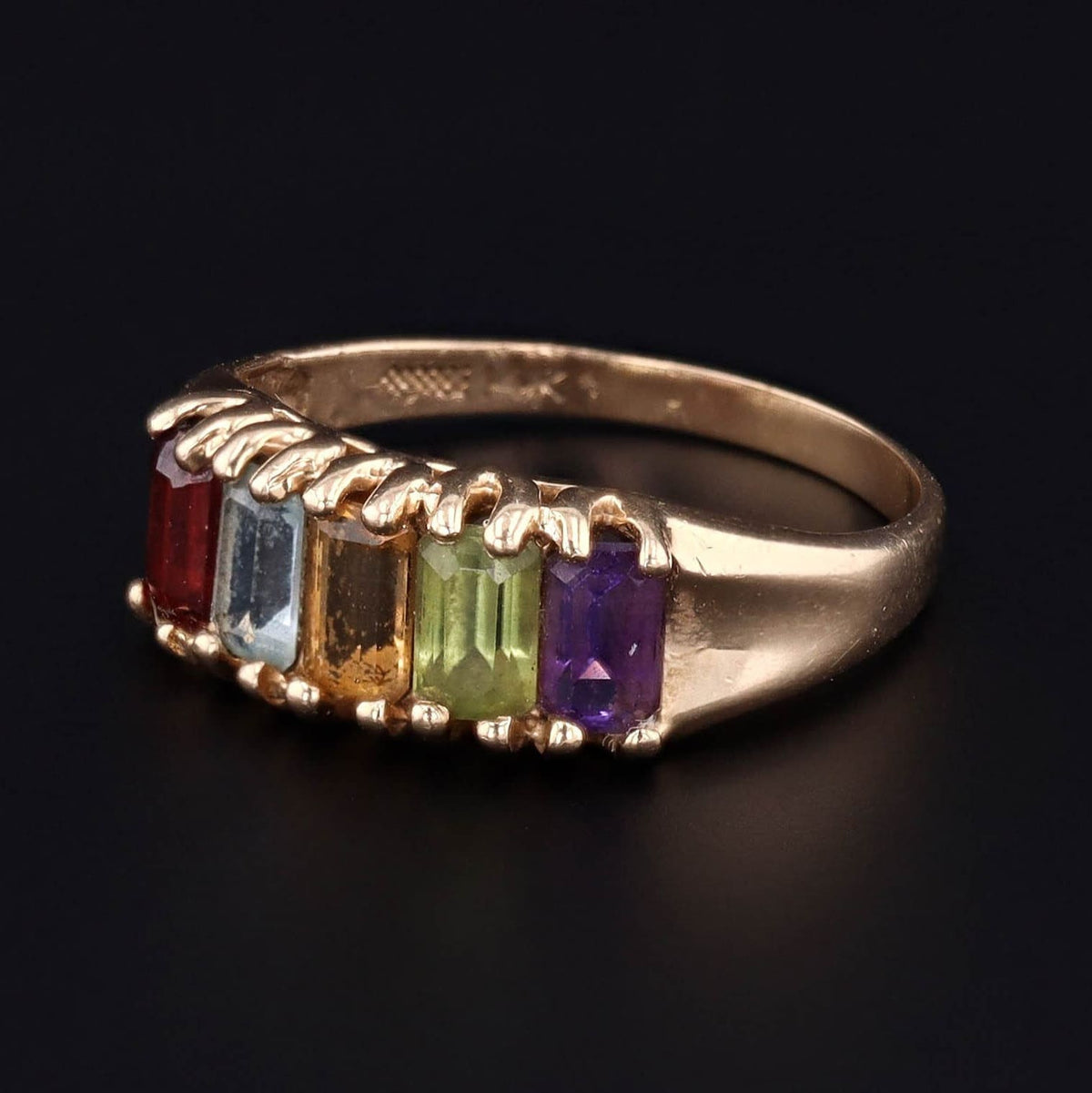 Vintage Gemstone Ring | Rainbow Ring - Trademark Antiques