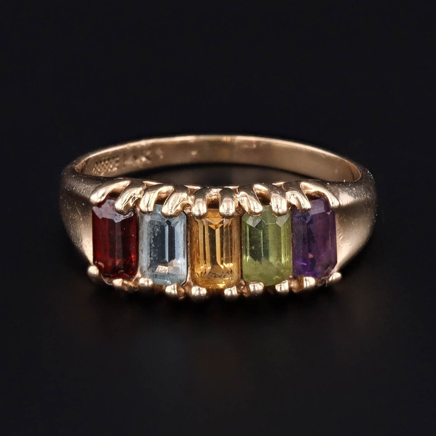 Vintage Gemstone Ring | Rainbow Ring - Trademark Antiques