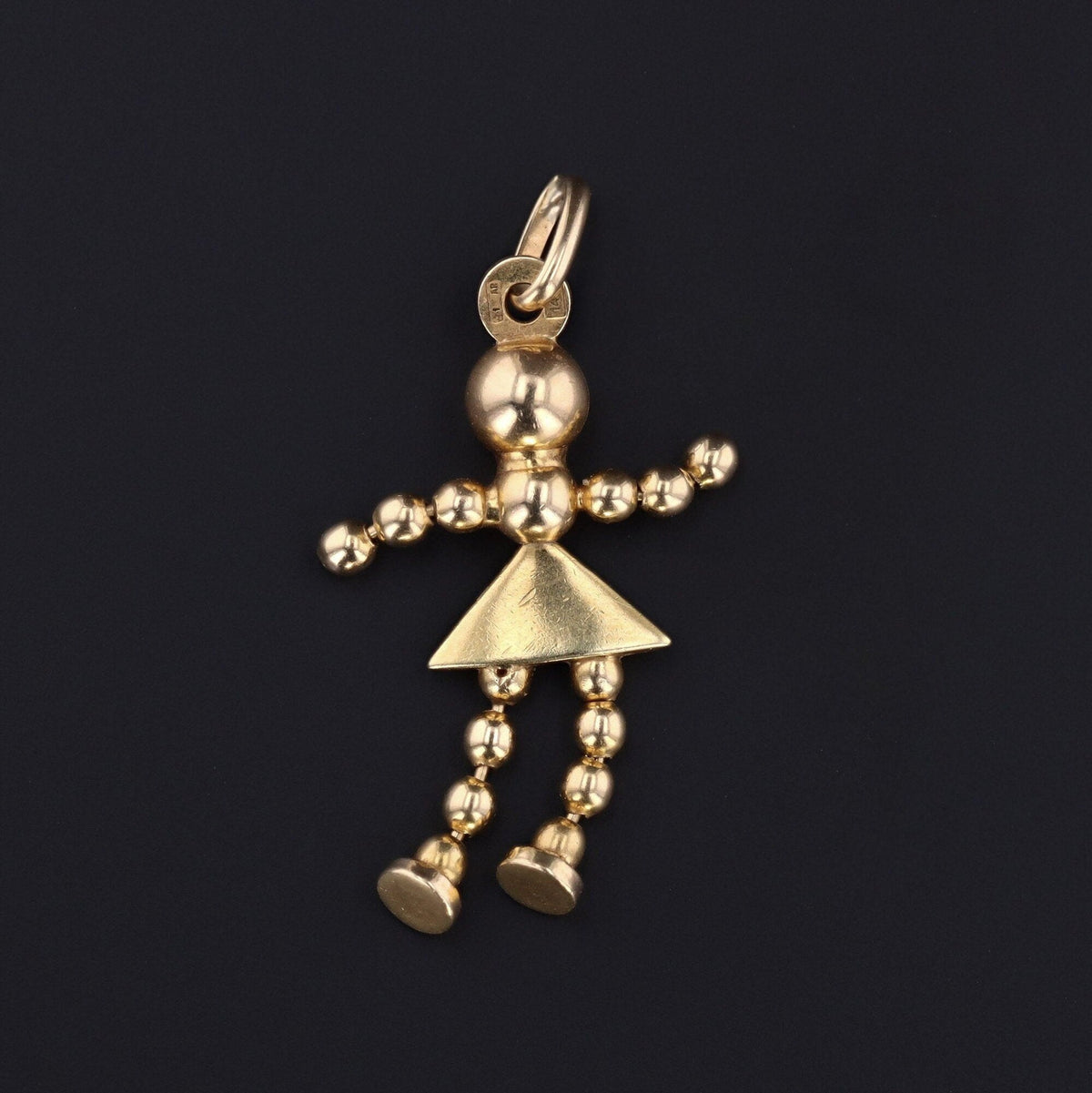 Vintage Girl Pendant | 14k Gold Pendant - Trademark Antiques