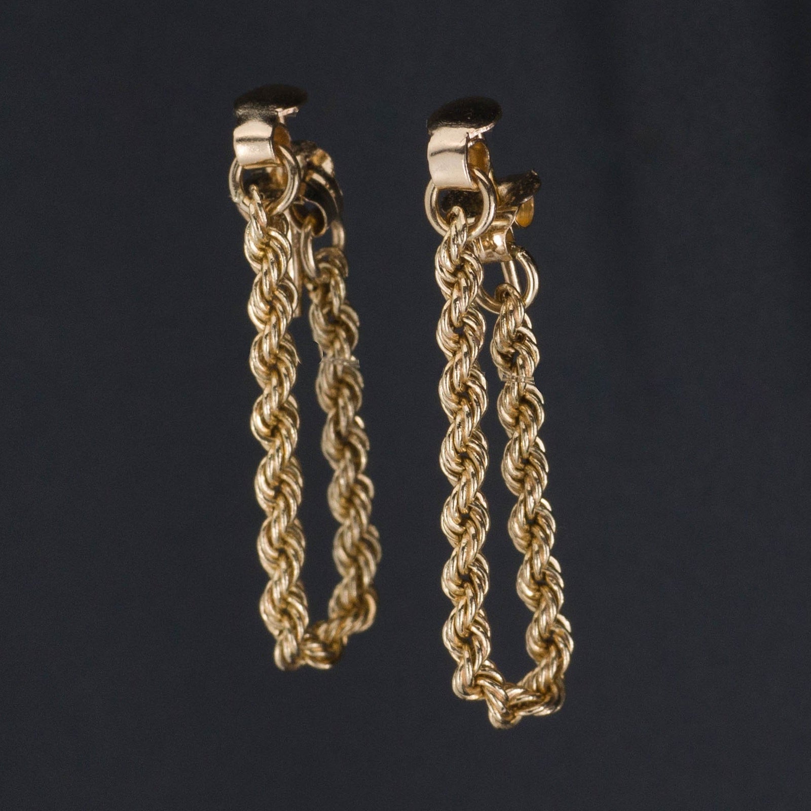 Vintage Gold Flexible Hoop Earrings | 14k Gold Hoop Earrings - Trademark Antiques