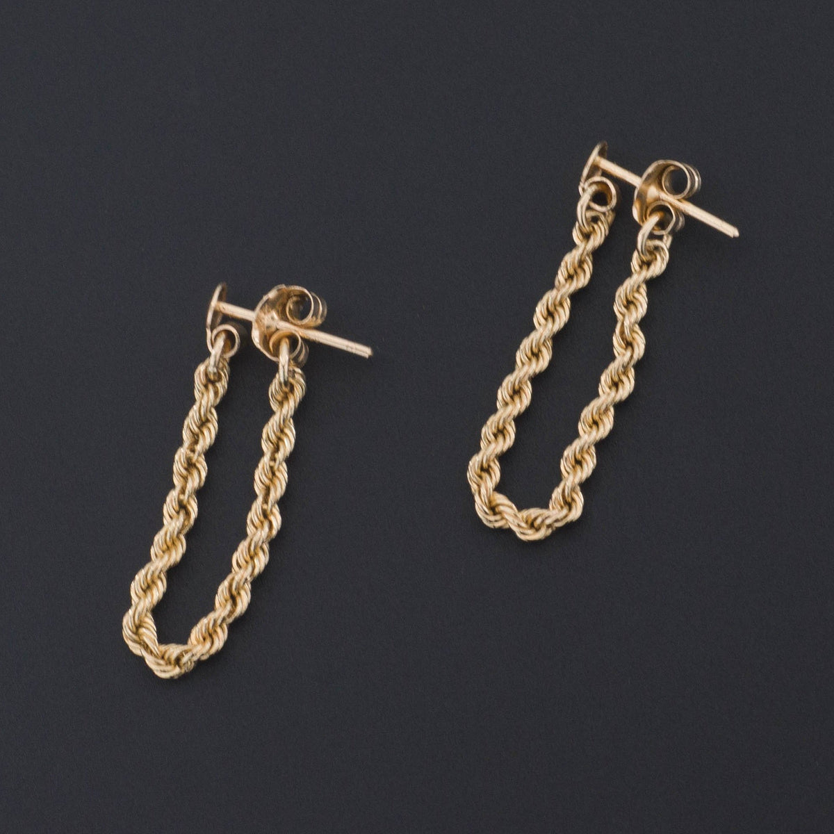 Vintage Gold Flexible Hoop Earrings | 14k Gold Hoop Earrings - Trademark Antiques