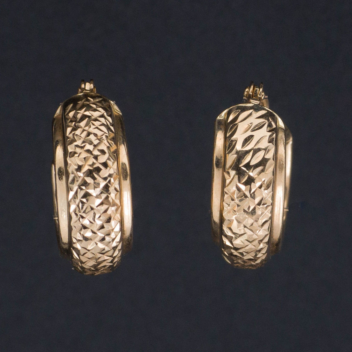Vintage Gold Hoop Earrings | 14k Gold Hoop Earrings - Trademark Antiques