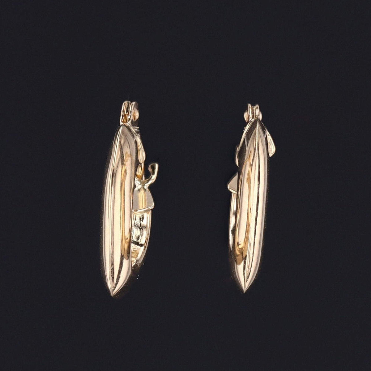 Vintage Gold Hoop Earrings | 14k Gold Hoop Earrings - Trademark Antiques