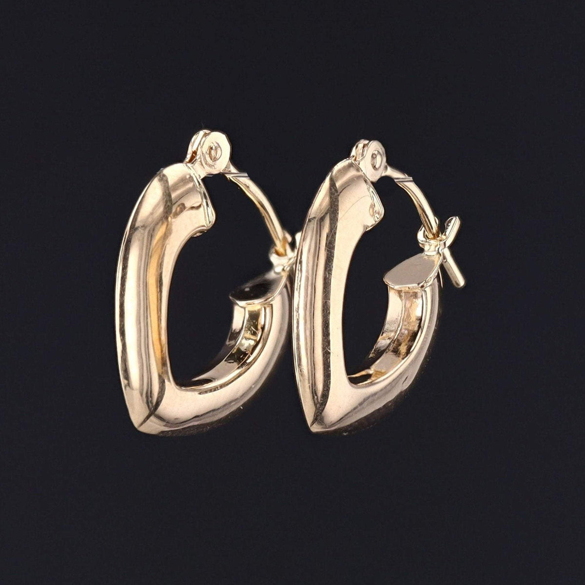 Vintage Gold Hoop Earrings | 14k Gold Hoop Earrings - Trademark Antiques
