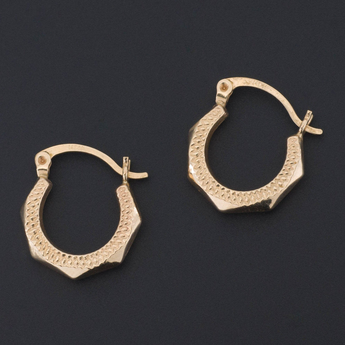 Vintage Gold Hoop Earrings | 14k Gold Hoop Earrings - Trademark Antiques