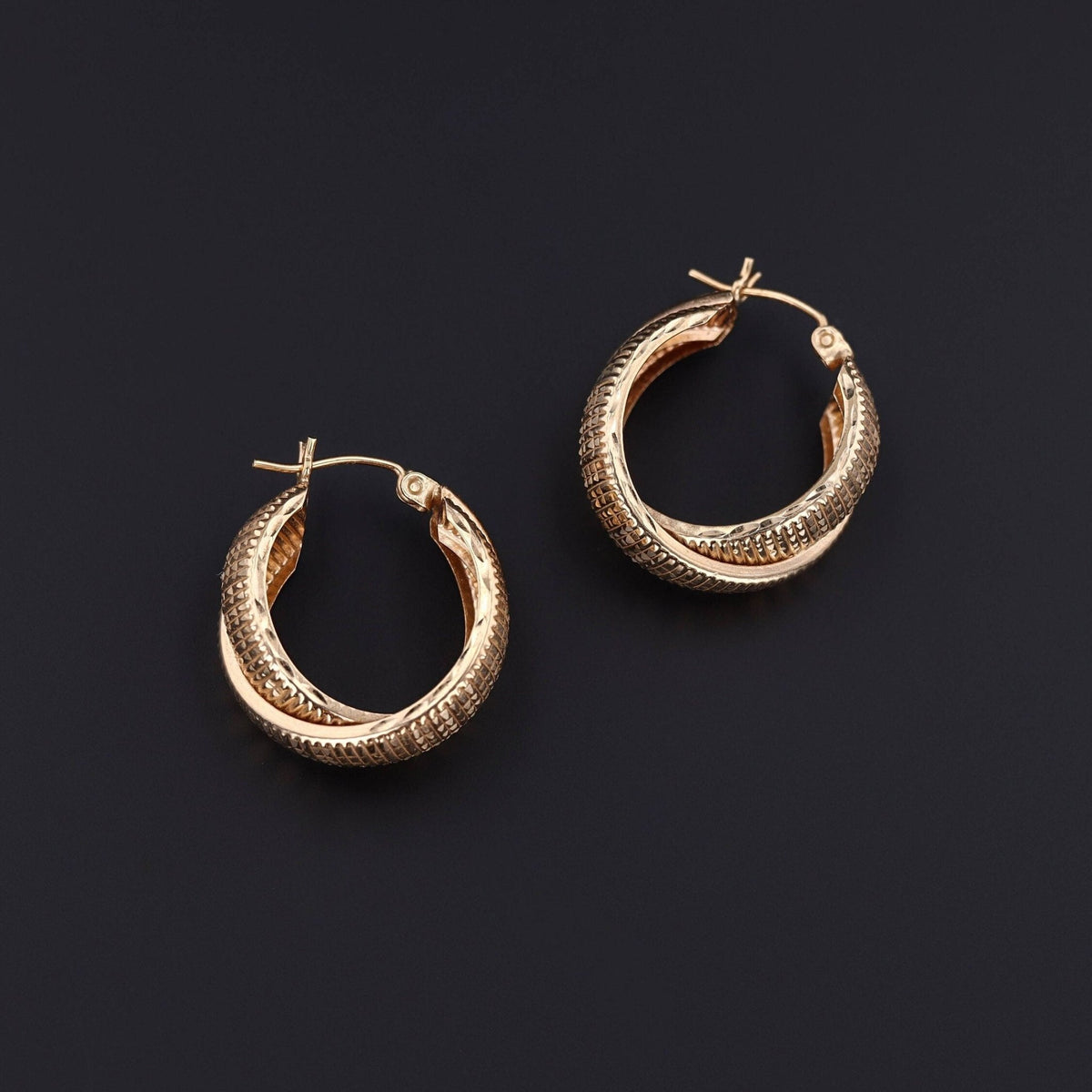 Vintage Gold Hoop Earrings of 14k Gold - Trademark Antiques
