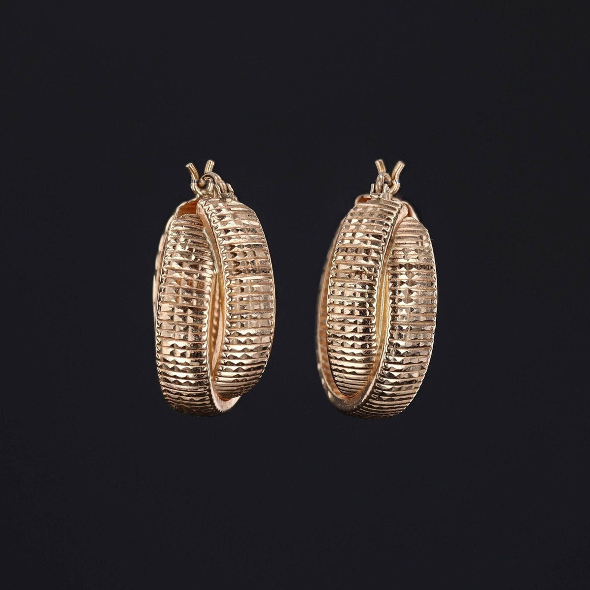Vintage Gold Hoop Earrings of 14k Gold - Trademark Antiques