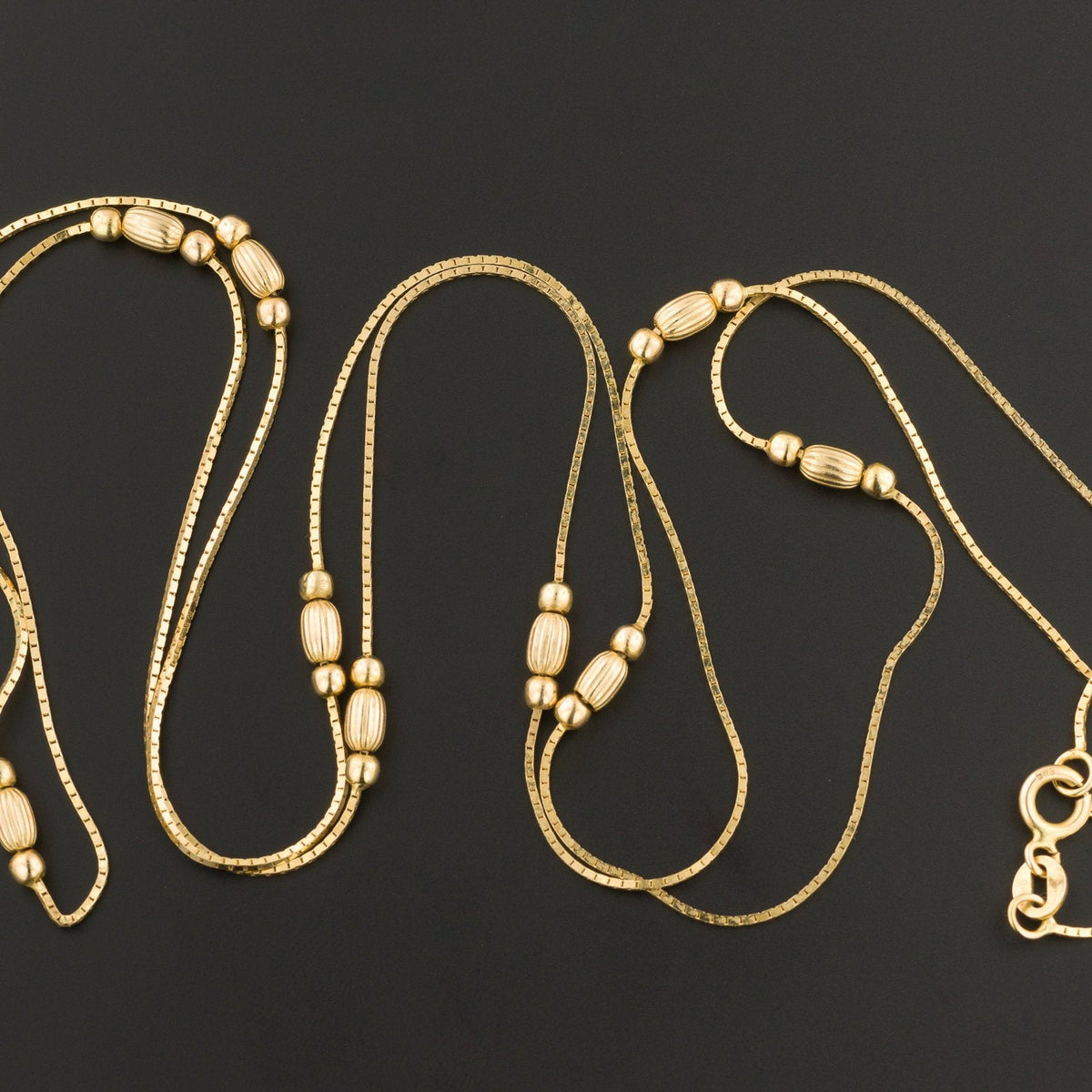 Vintage Gold Necklace | 14k Gold Bead Necklace - Trademark Antiques
