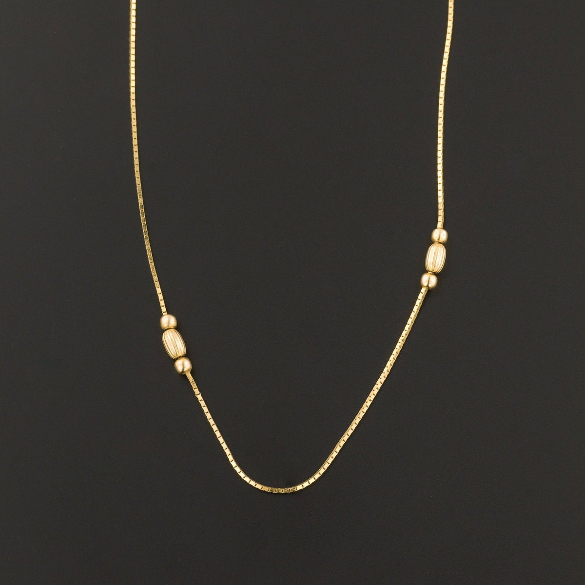 Vintage Gold Necklace | 14k Gold Bead Necklace - Trademark Antiques