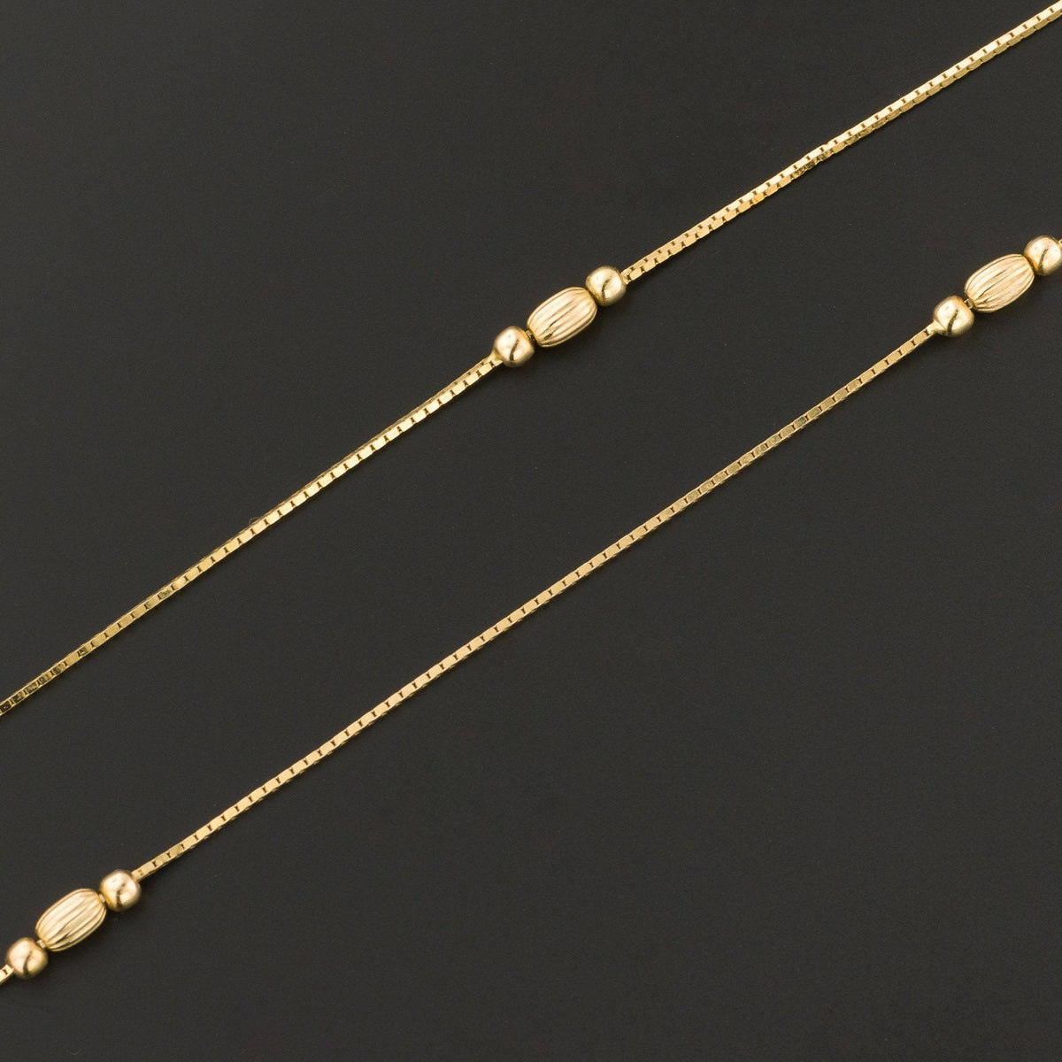 Vintage Gold Necklace | 14k Gold Bead Necklace - Trademark Antiques