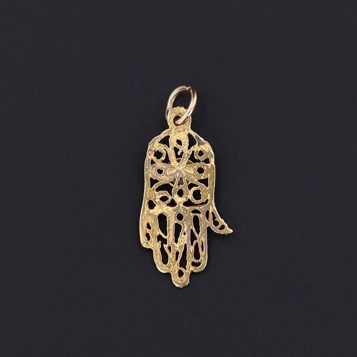 Vintage Hamsa Charm | 18k Gold Charm - Trademark Antiques
