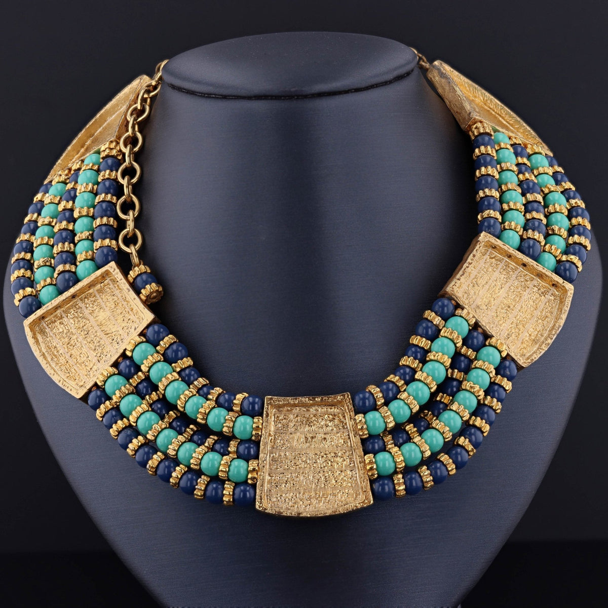 Vintage Hattie Carnegie Egyptian Necklace and Earrings Set - Trademark Antiques