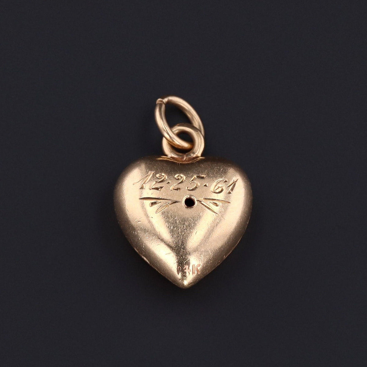 Vintage Heart Charm | 14k Gold Heart - Trademark Antiques