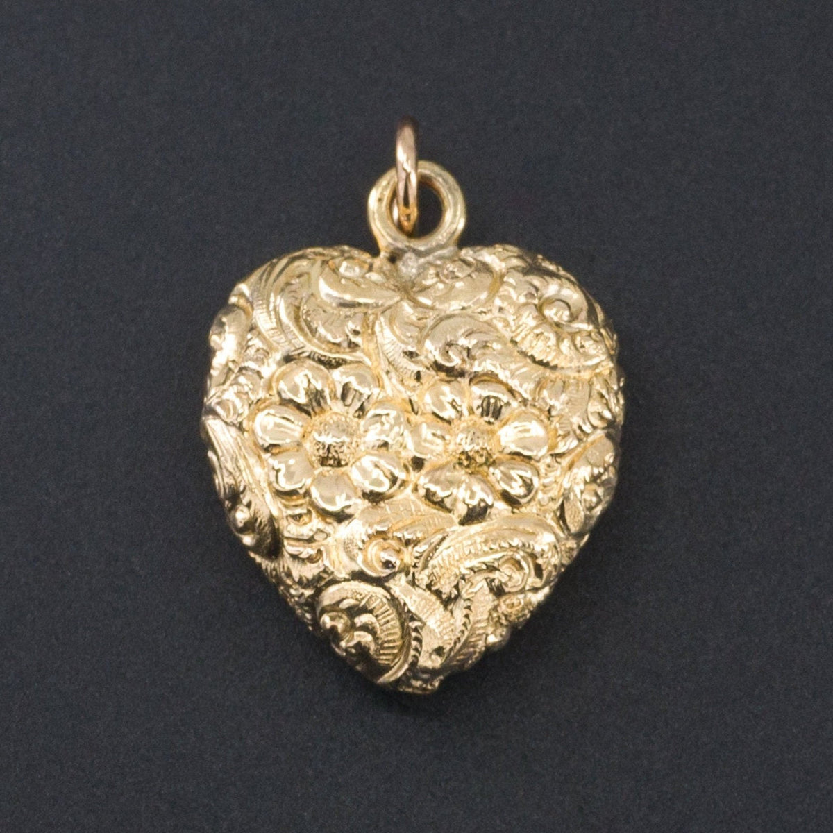 Vintage Heart Charm | 14k Gold Heart - Trademark Antiques
