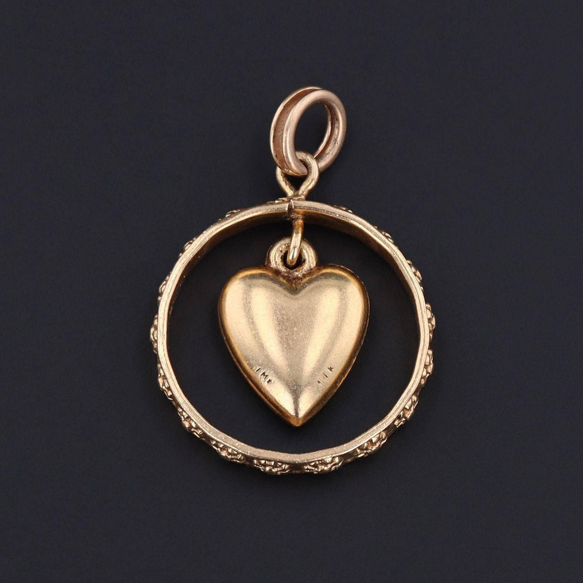 Vintage Heart Pendant | 14k Gold Pendant - Trademark Antiques