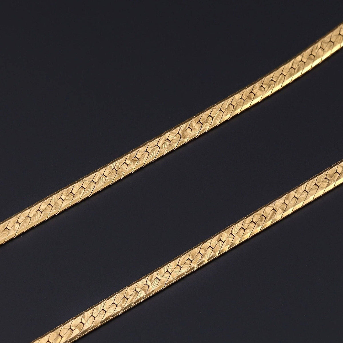 Vintage Herringbone Chain of 14k Gold - Trademark Antiques