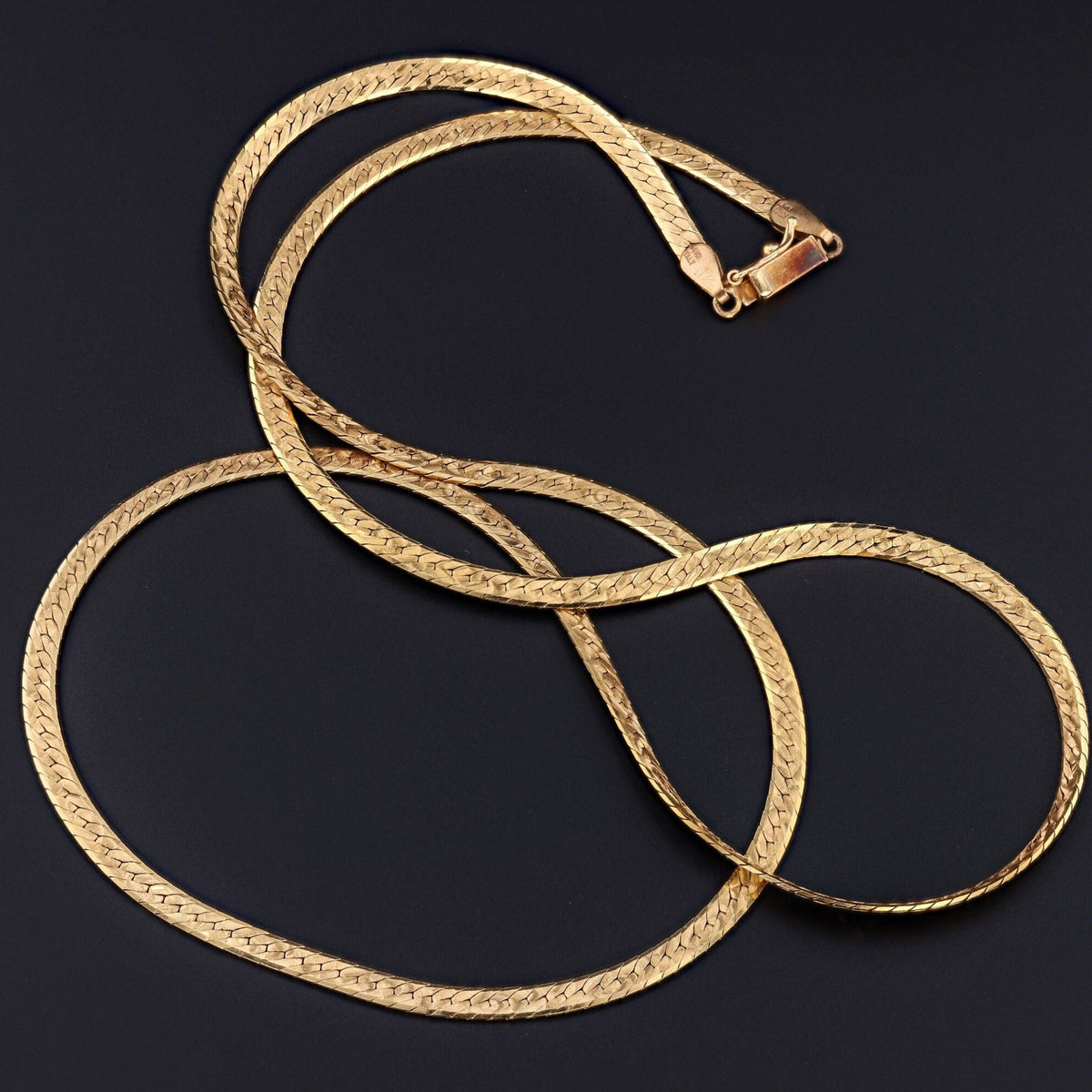 Vintage Herringbone Chain of 14k Gold - Trademark Antiques