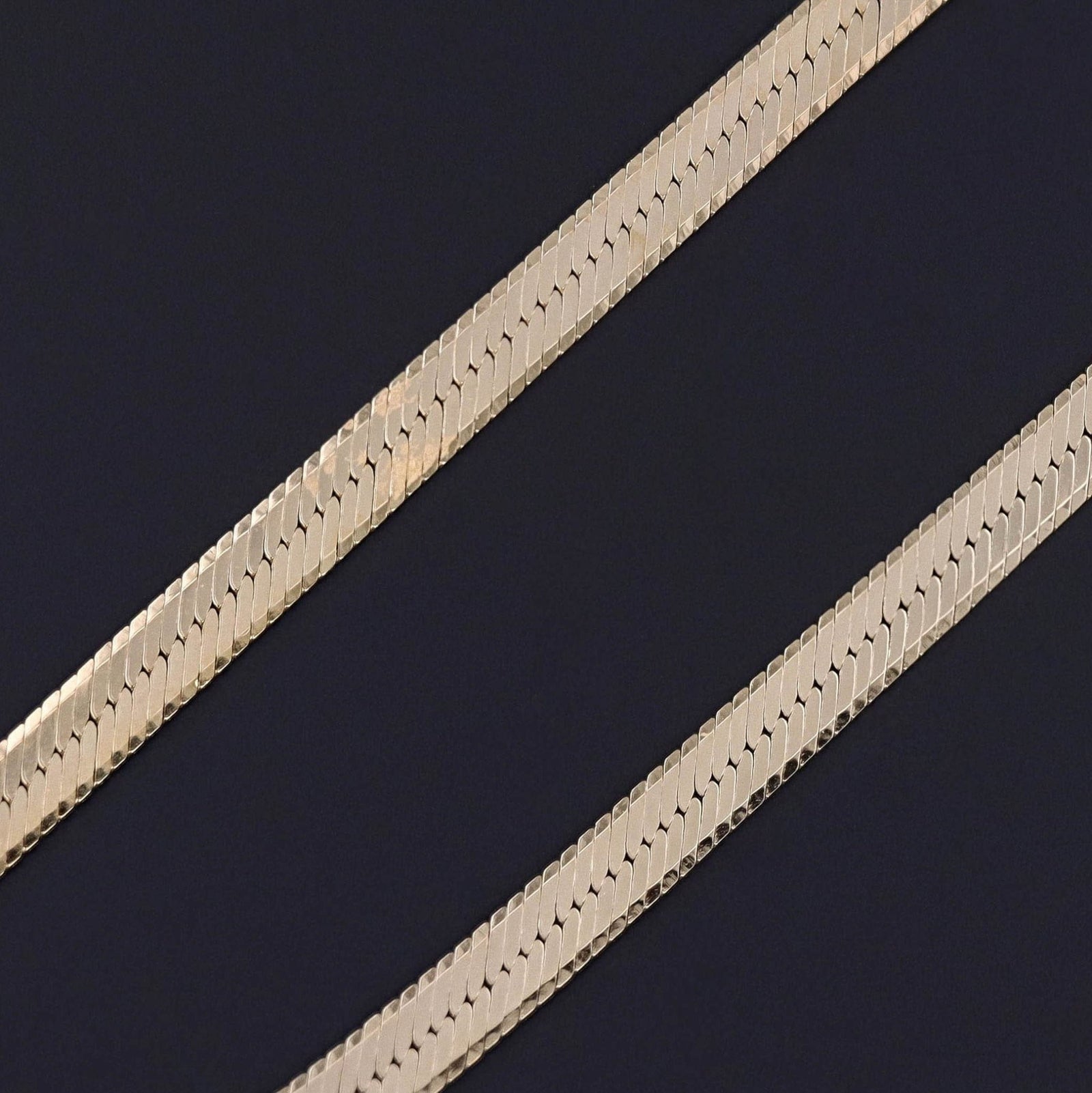Vintage Herringbone Chain of 14k Gold - Trademark Antiques