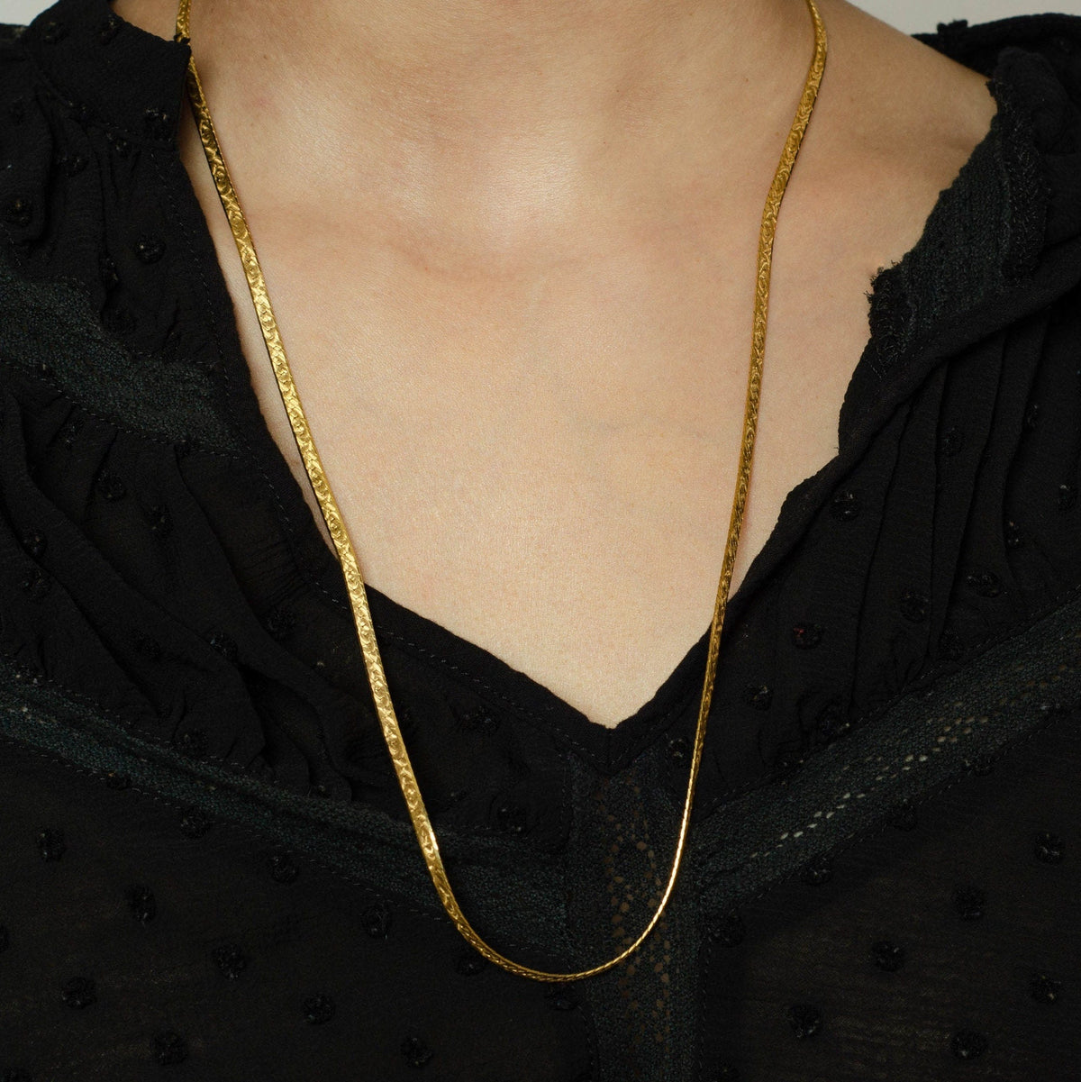 Vintage Herringbone Chain of 14k Gold - Trademark Antiques