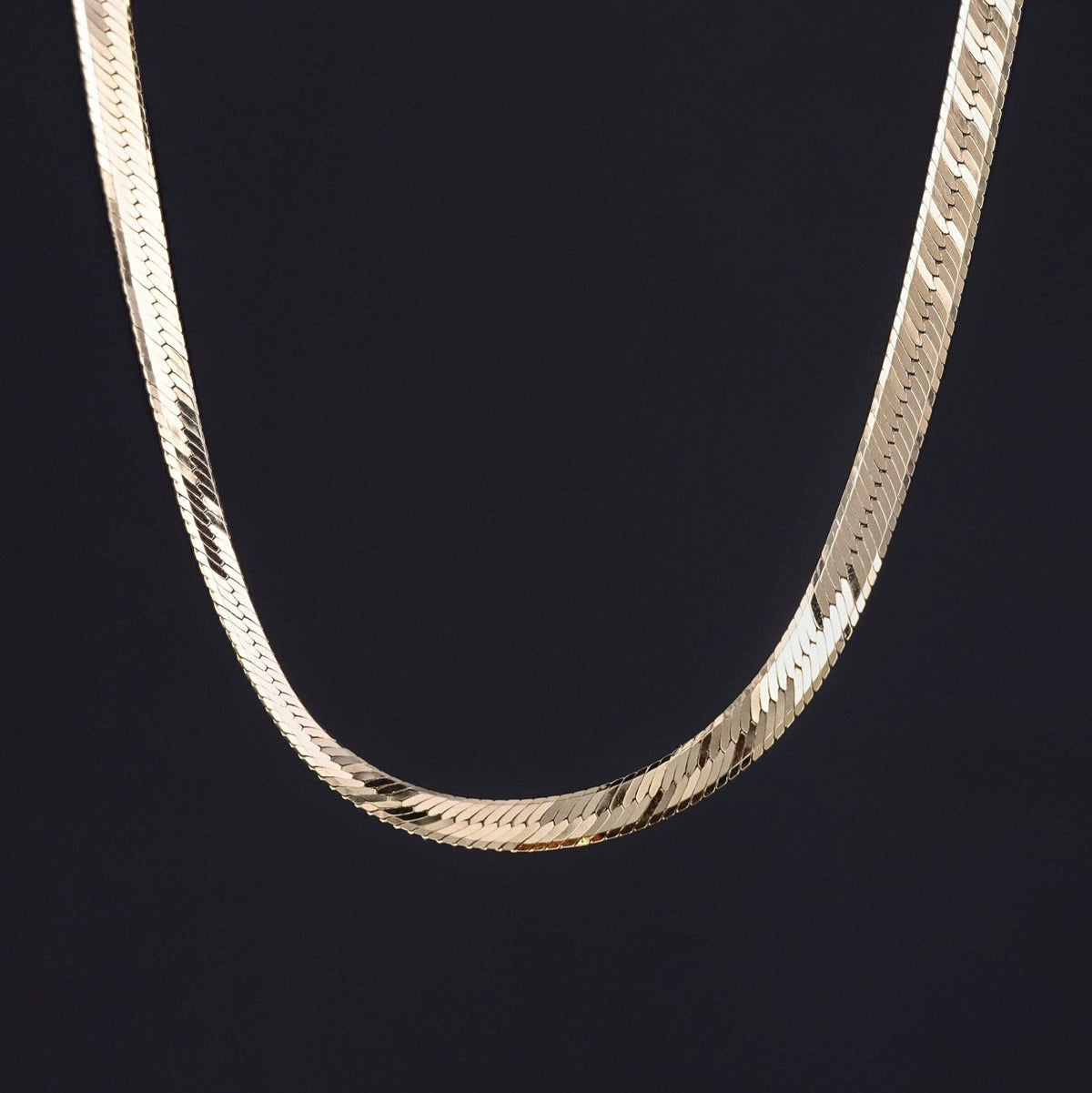 Vintage Herringbone Chain of 14k Gold - Trademark Antiques