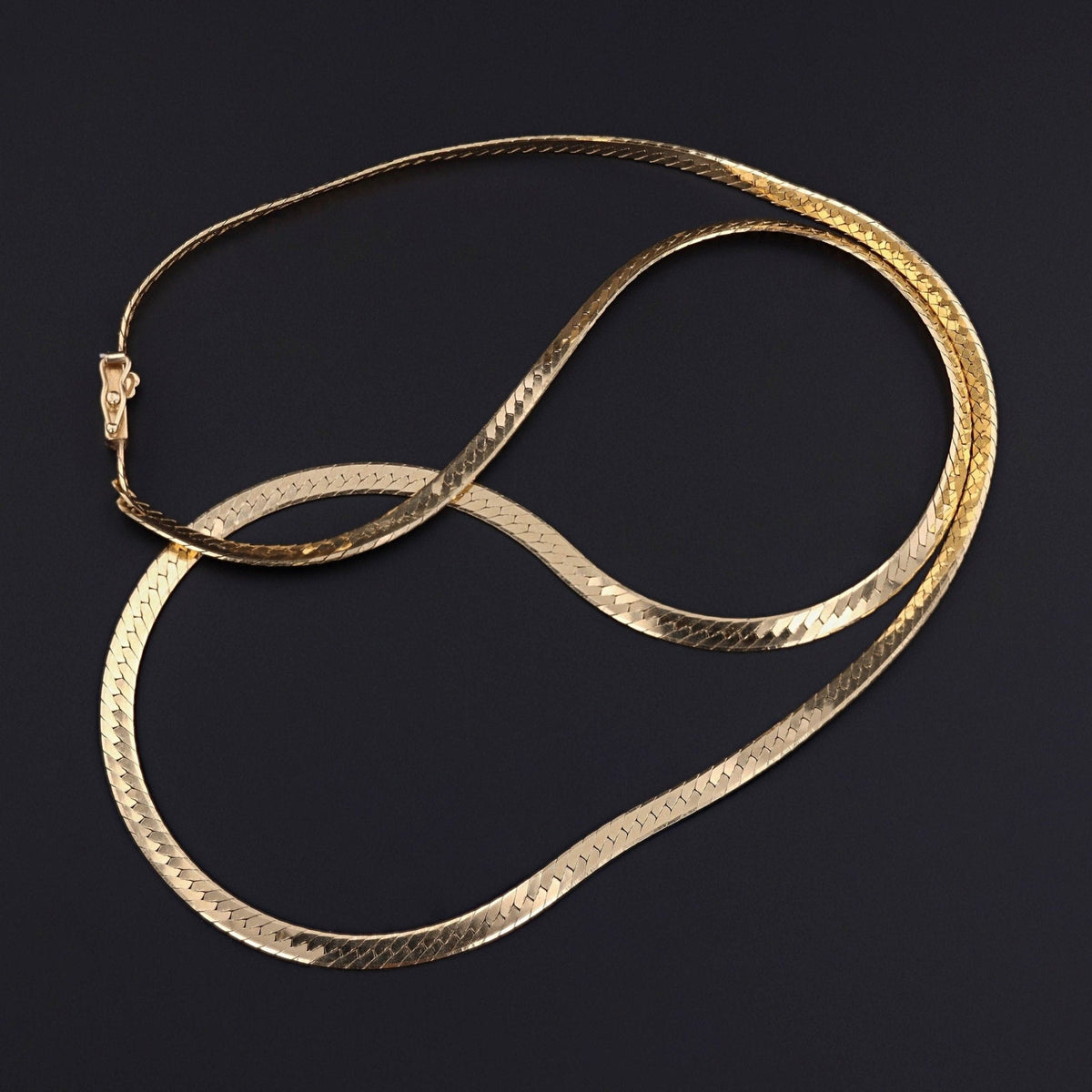 Vintage Herringbone Chain of 14k Gold - Trademark Antiques