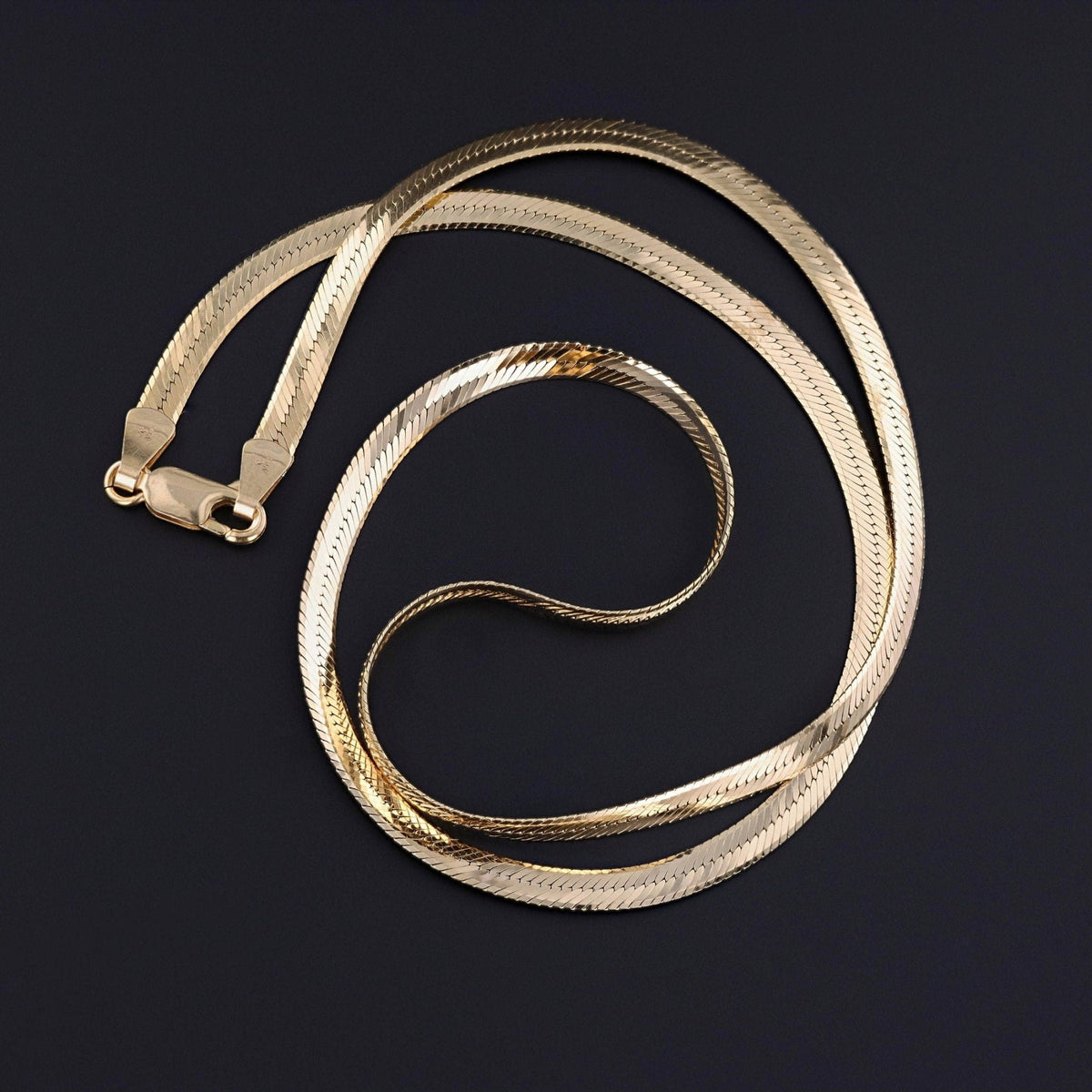 Vintage Herringbone Chain of 14k Gold - Trademark Antiques
