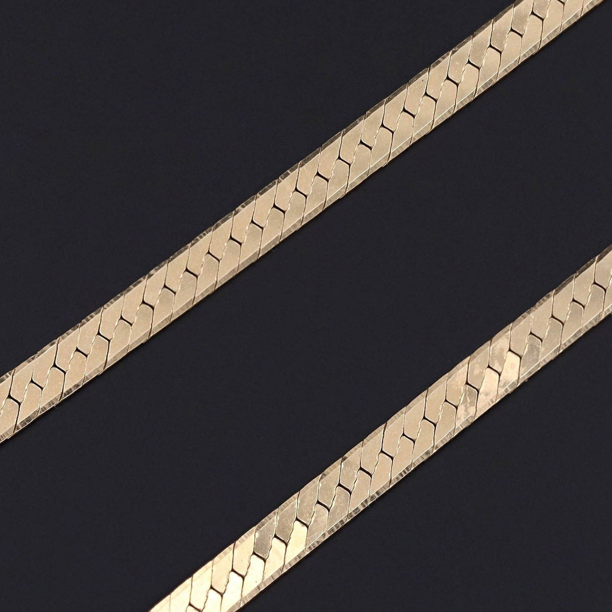 Vintage Herringbone Chain of 14k Gold - Trademark Antiques