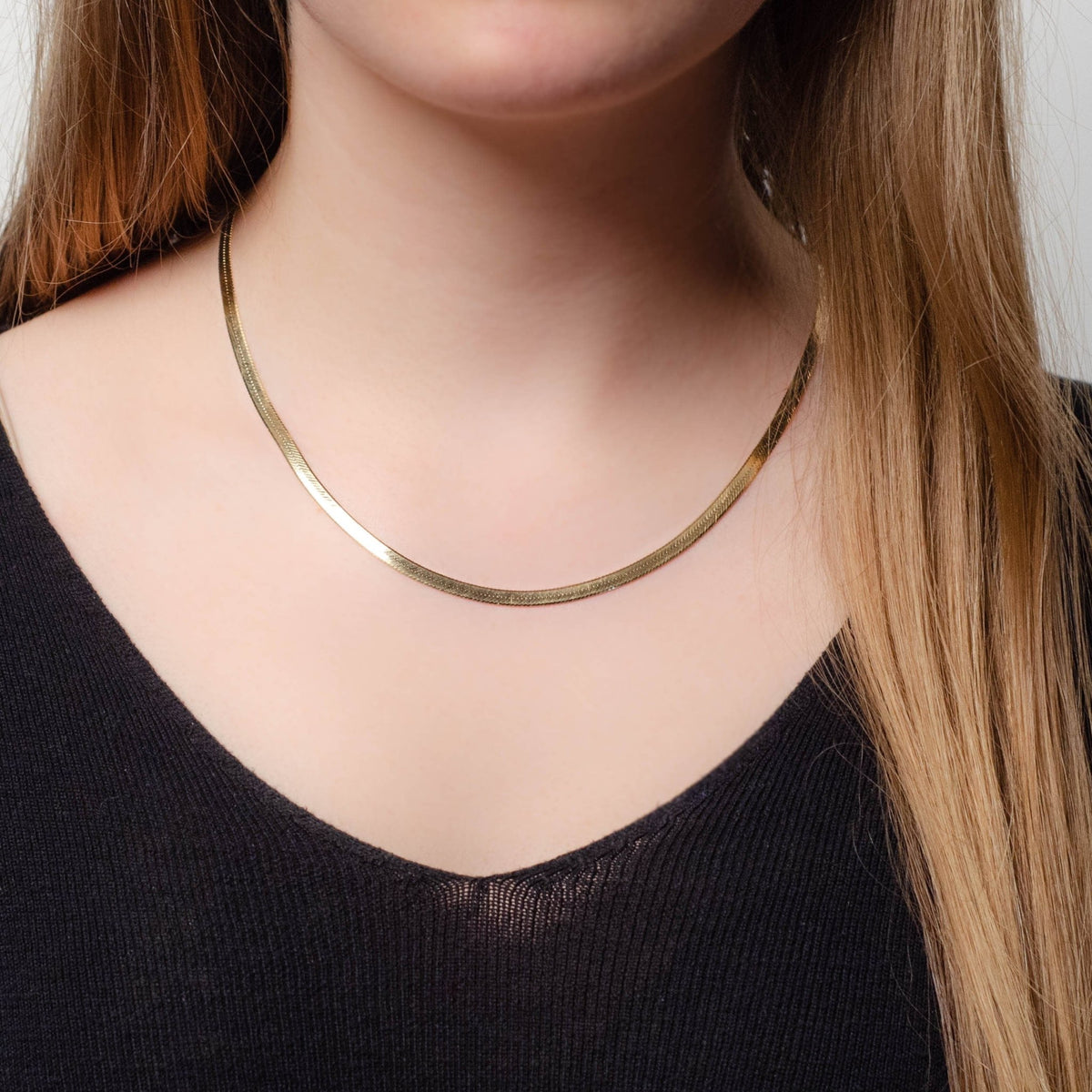 Vintage Herringbone Chain of 14k Gold - Trademark Antiques