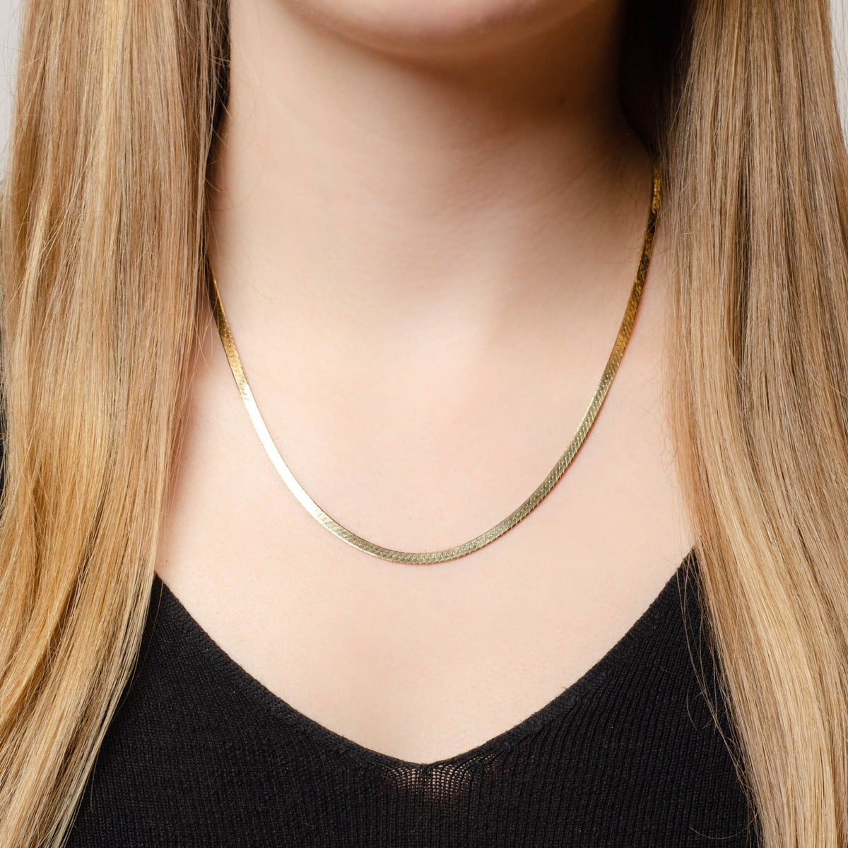 Vintage Herringbone Chain of 14k Gold - Trademark Antiques