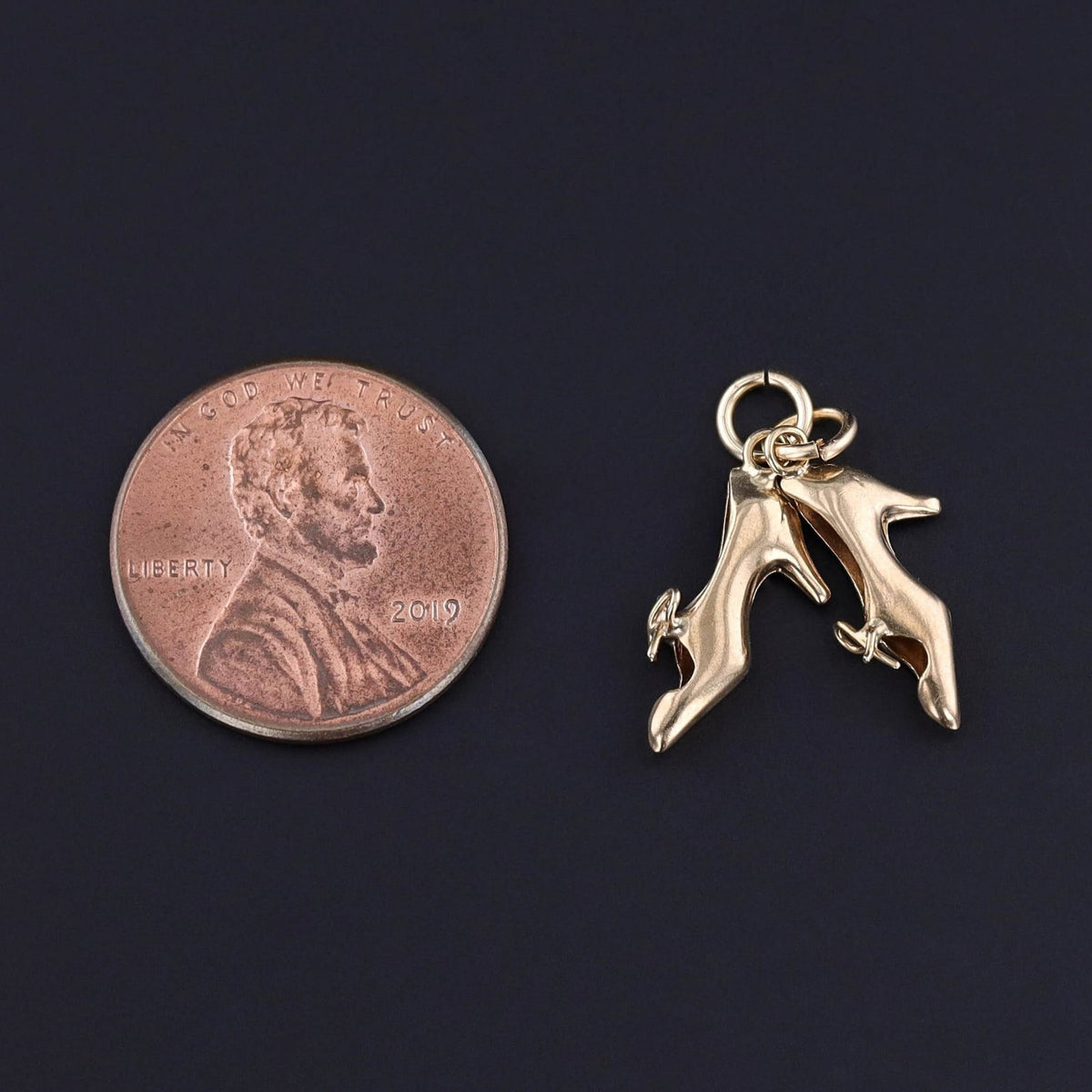 Vintage High Heels Shoe Charm of 9ct Gold - Trademark Antiques