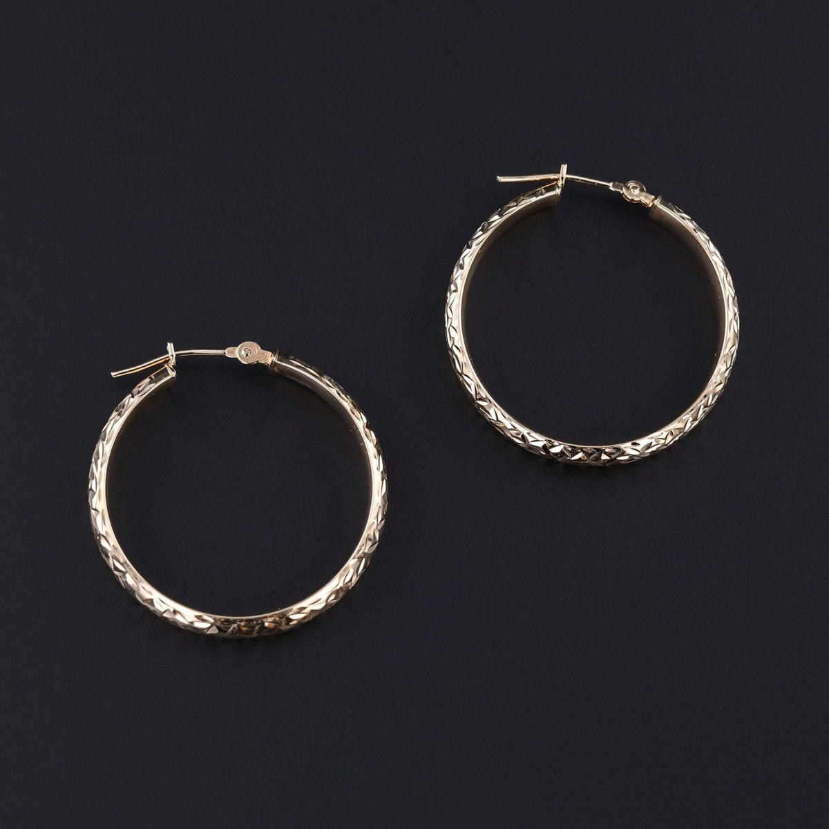 Vintage Hoop Earrings of 14k Gold - Trademark Antiques