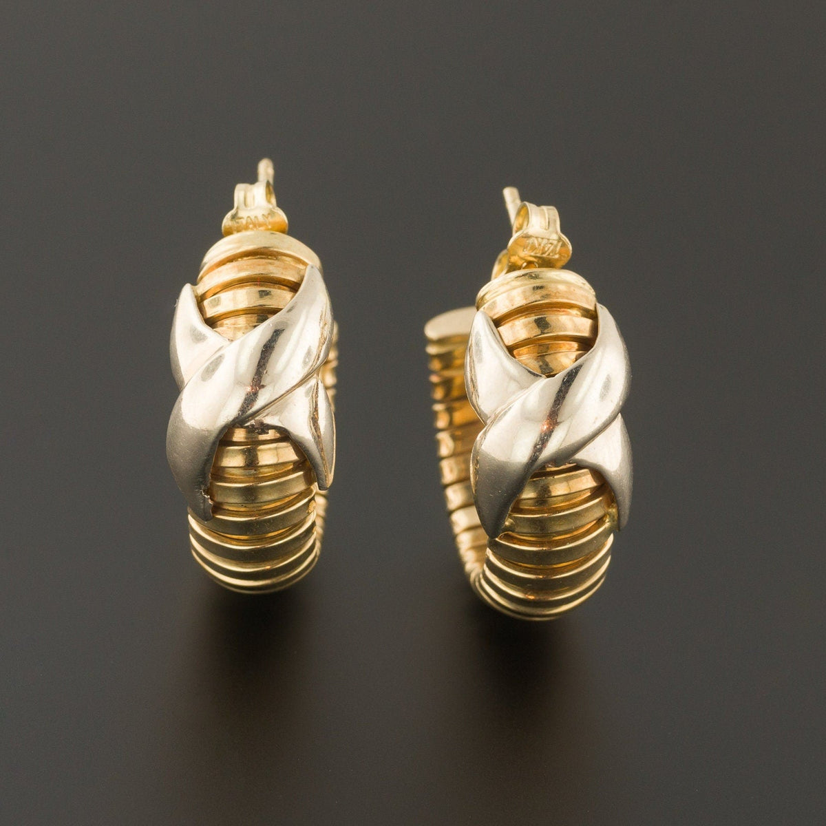 Vintage Hoop Earrings of 14k Gold - Trademark Antiques