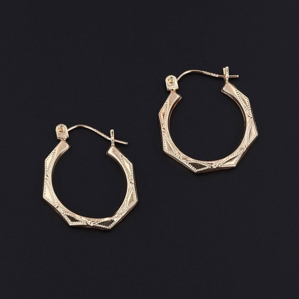 Vintage Hoop Earrings of 14k Gold - Trademark Antiques
