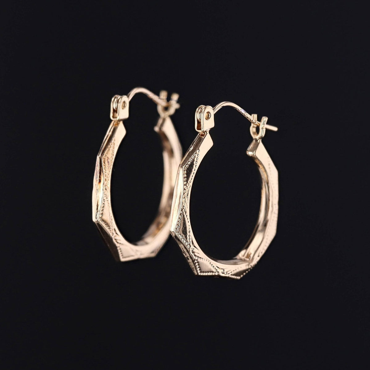 Vintage Hoop Earrings of 14k Gold - Trademark Antiques