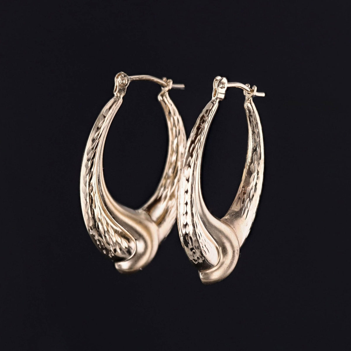 Vintage Hoop Earrings of 14k Gold - Trademark Antiques